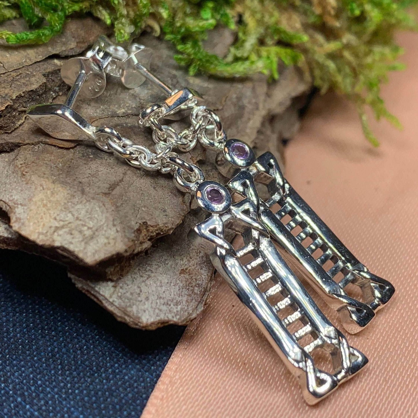 Calista Art Deco Earrings - Amethyst