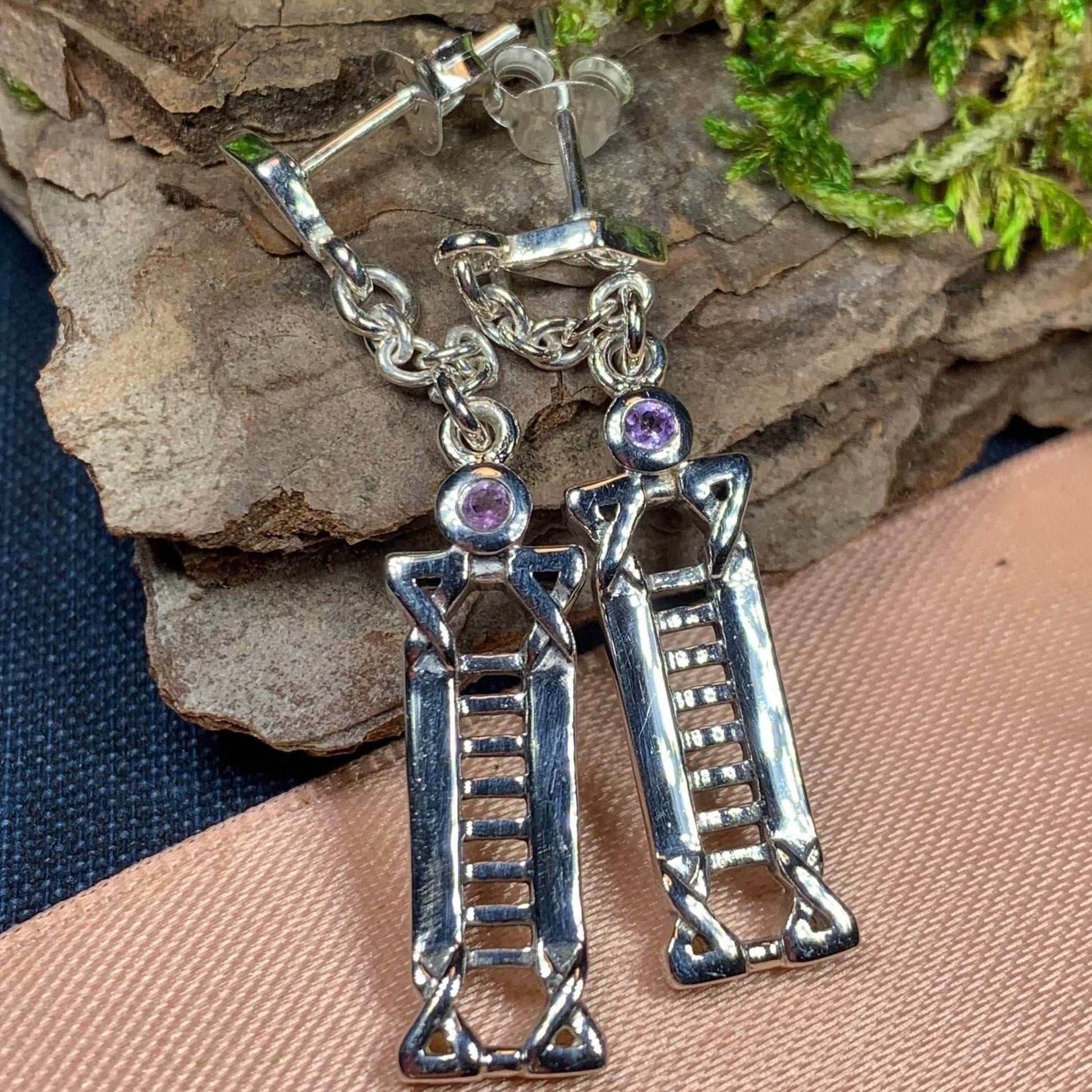 Calista Art Deco Earrings - Amethyst