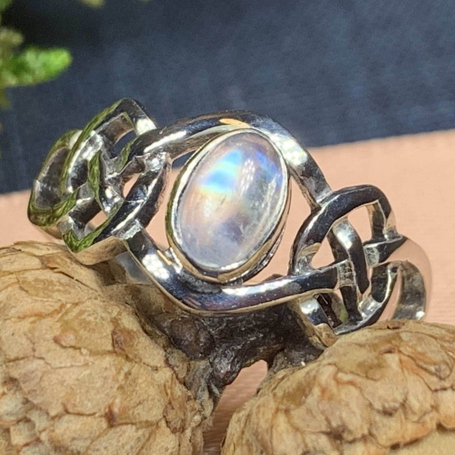 Celeste Celtic Knot Moonstone Ring - 10