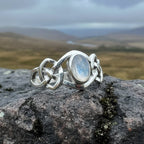Celeste Celtic Knot Moonstone Ring