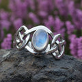 Celeste Celtic Knot Moonstone Ring