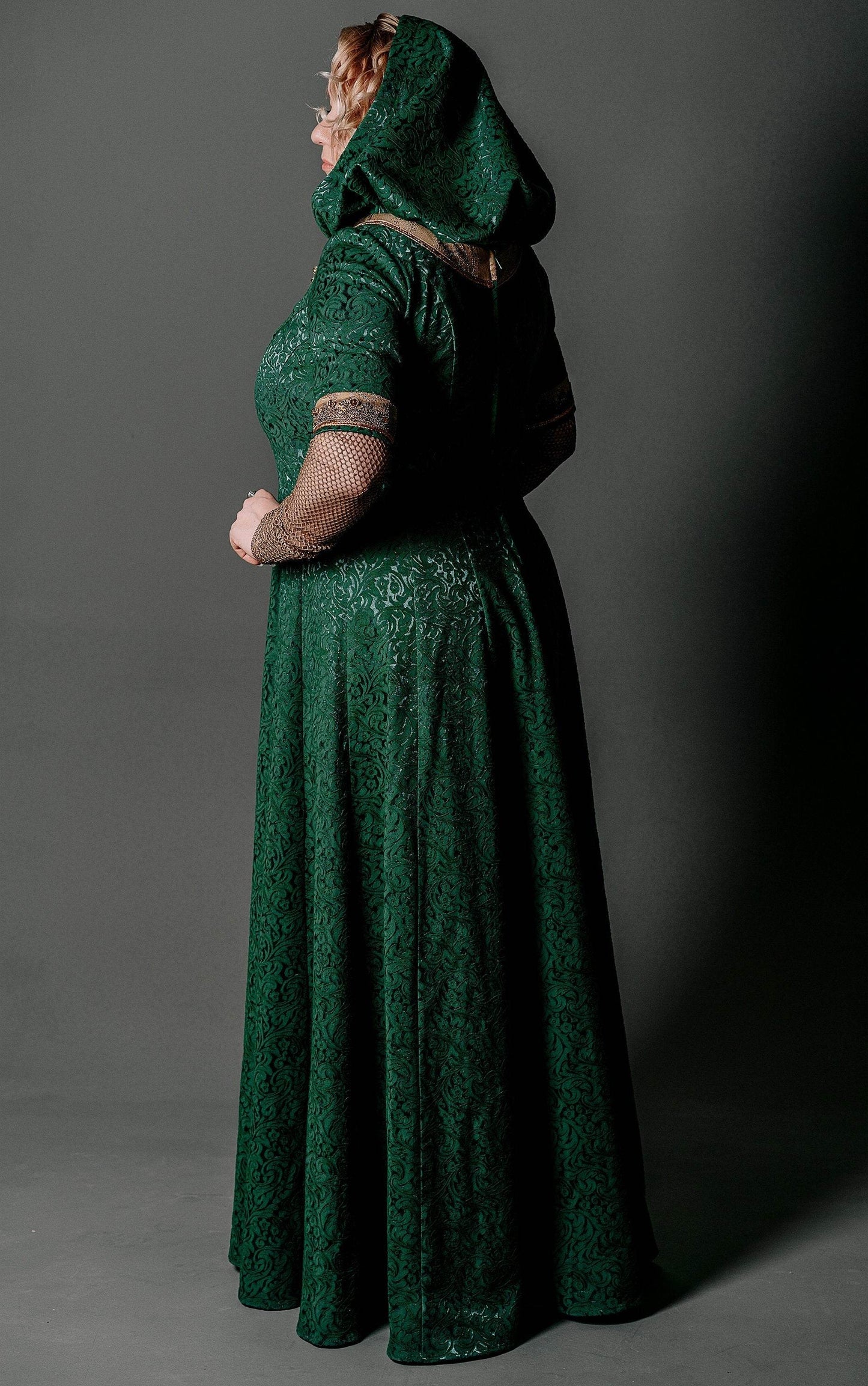Viking green dress - S