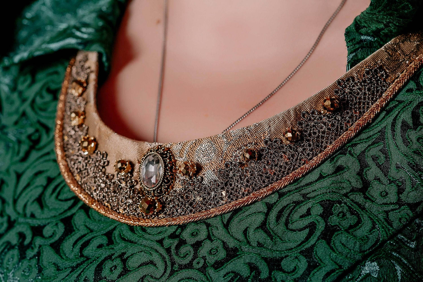 Viking green dress - S