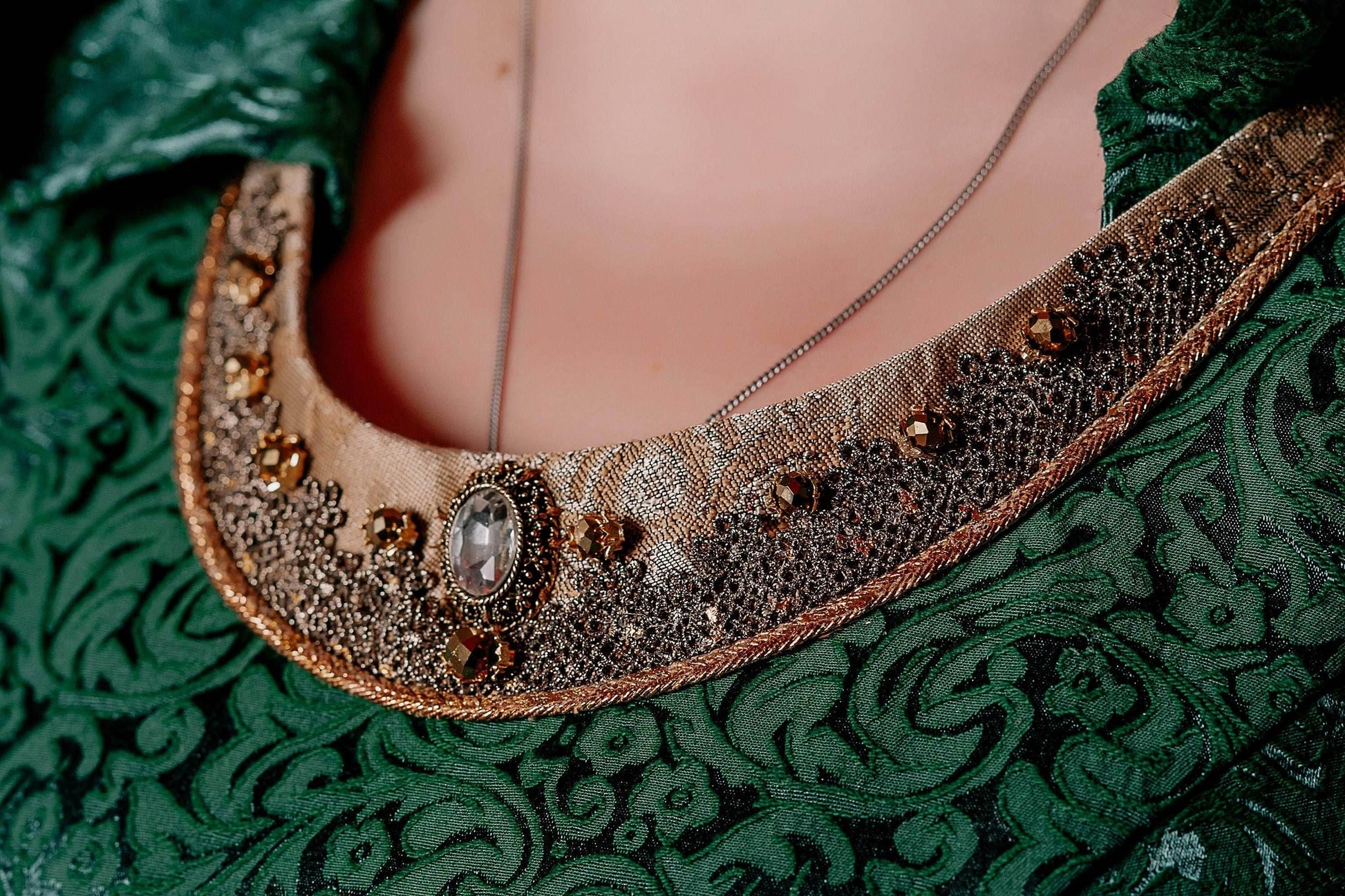 Viking green dress - S