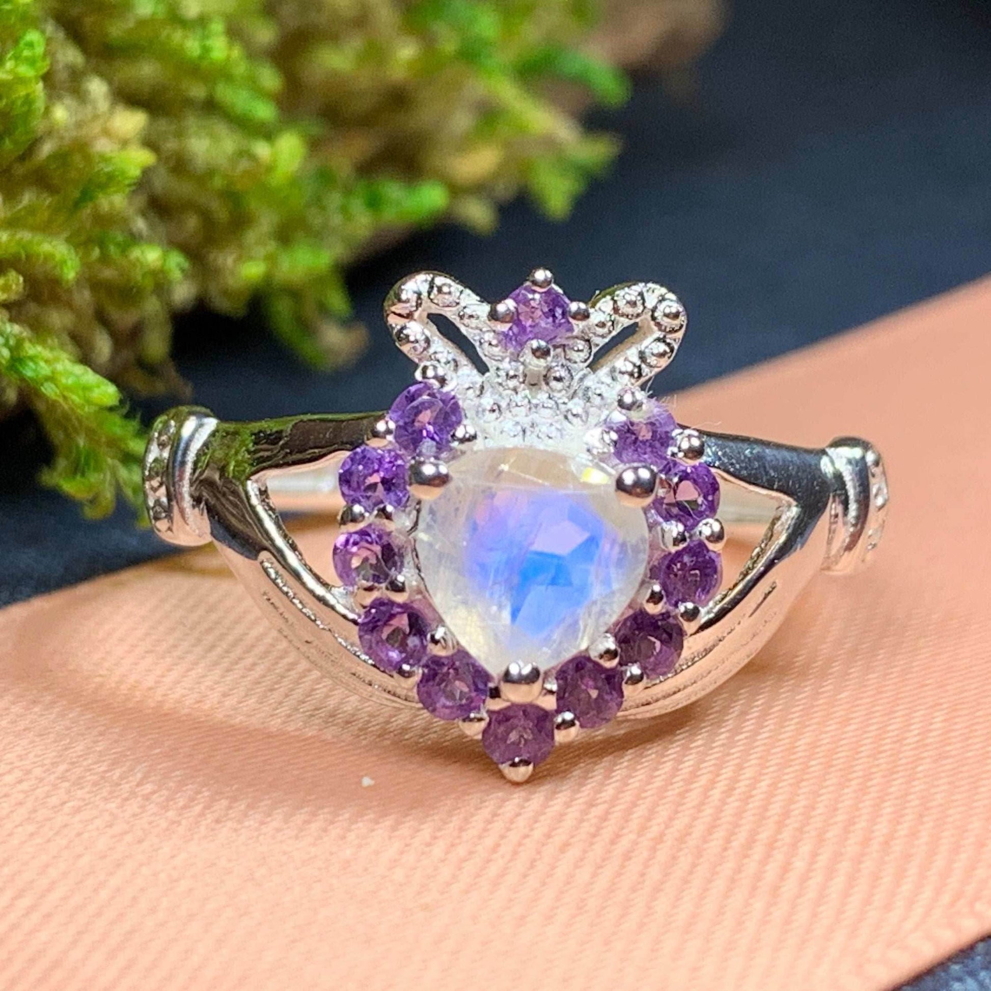 Adore Moonstone Claddagh Ring - 5