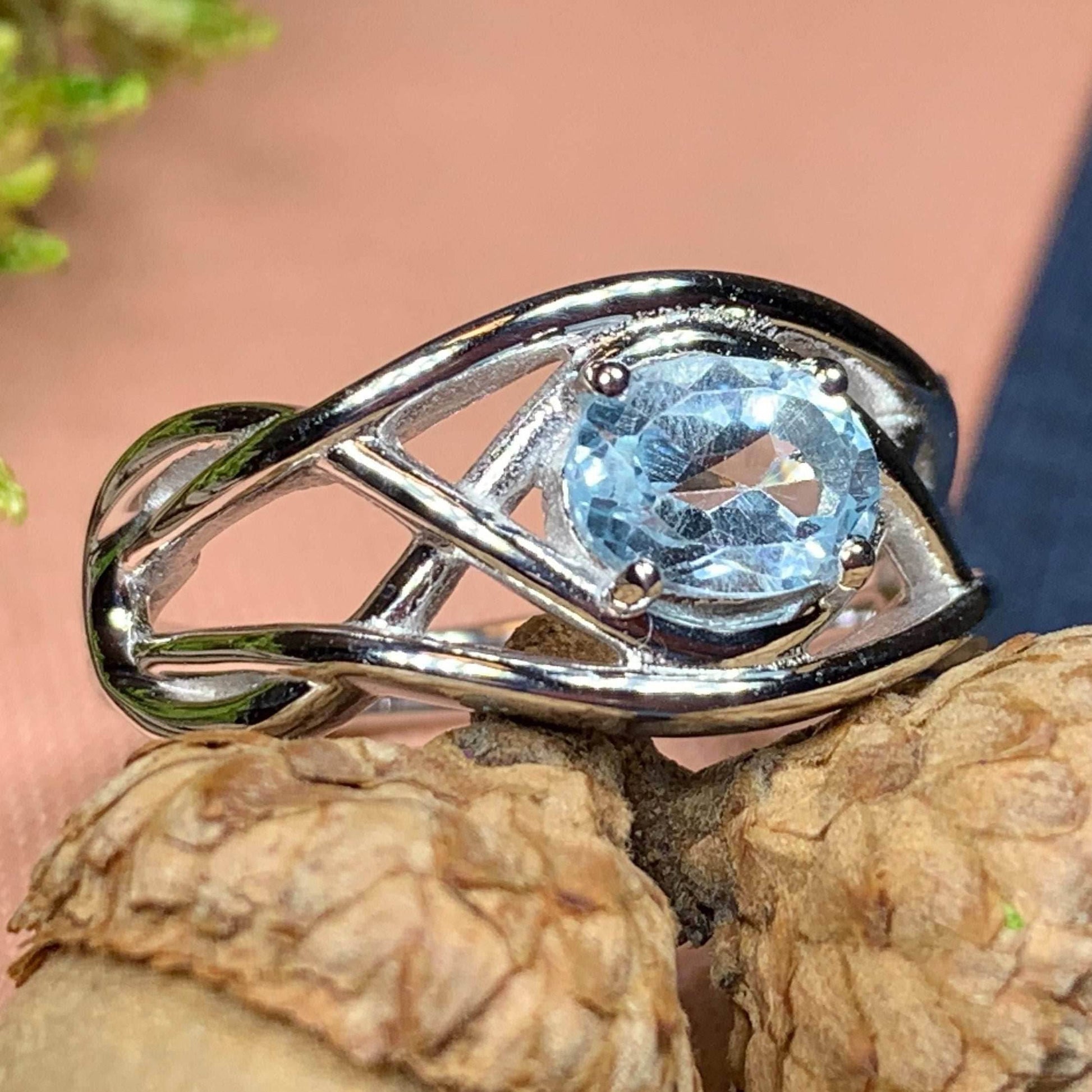 Blue Topaz Celtic Knot Ring - 6 / Blue Topaz