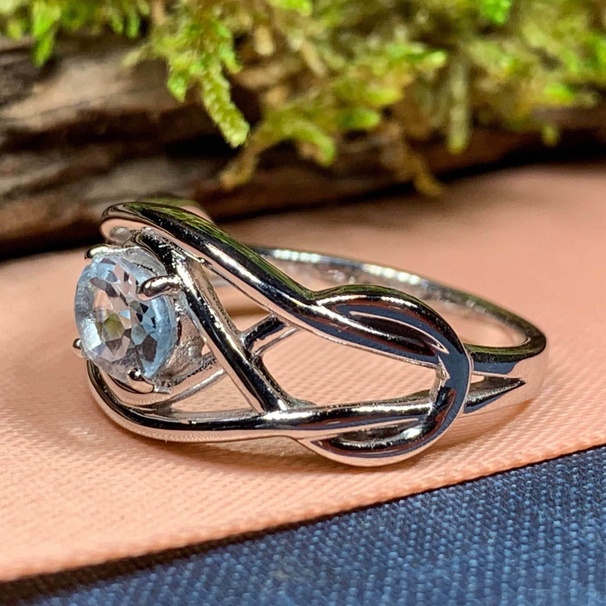 Blue Topaz Celtic Knot Ring - 6 / Blue Topaz