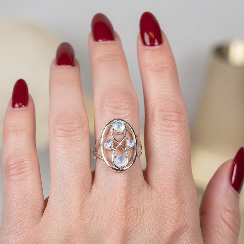Moonstone Infinity Ring