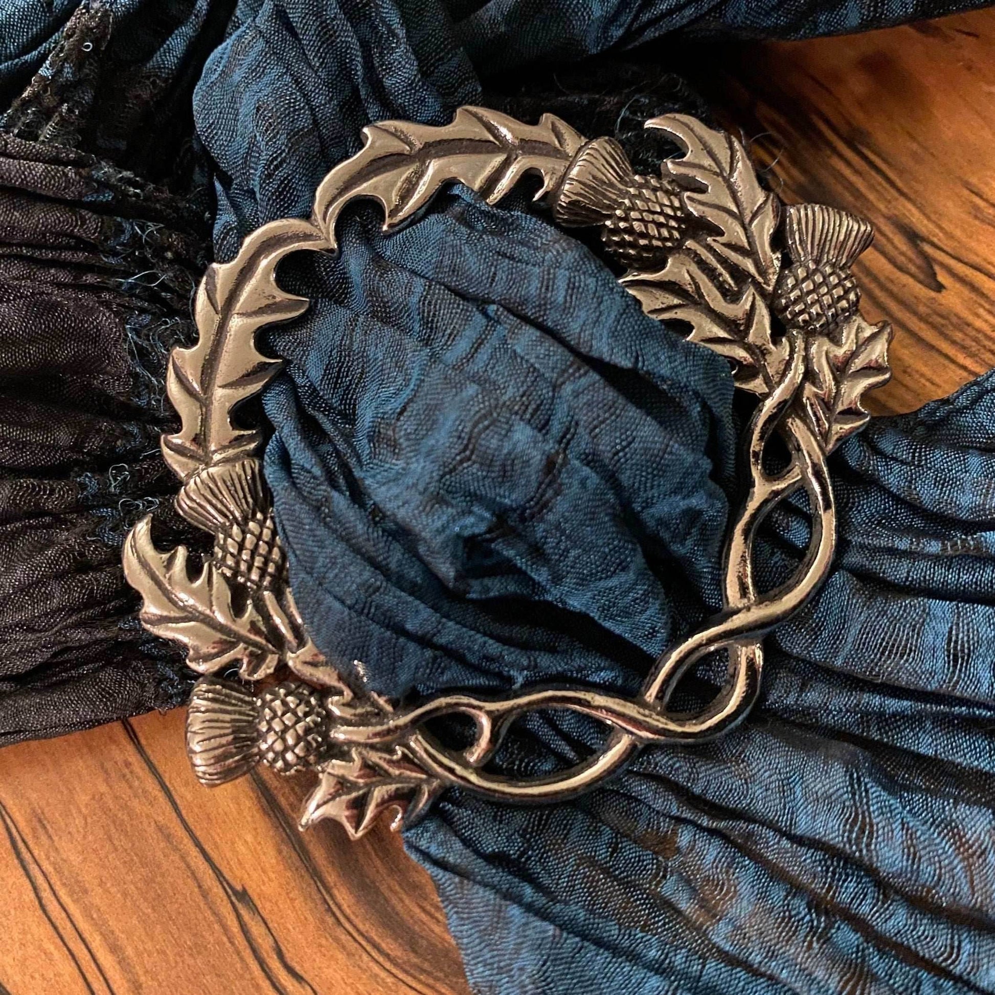 Scottish Thistle Pewter Scarf Ring - 