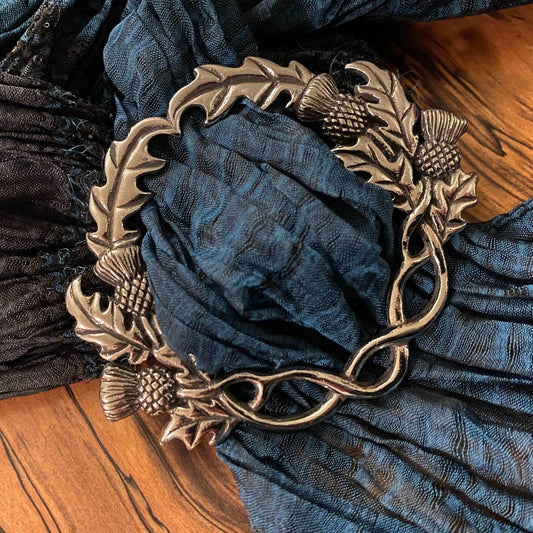 Scottish Thistle Pewter Scarf Ring - 