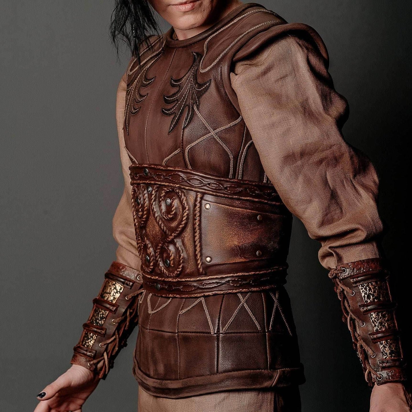 Porunn wide corset belt (Vikings) - S