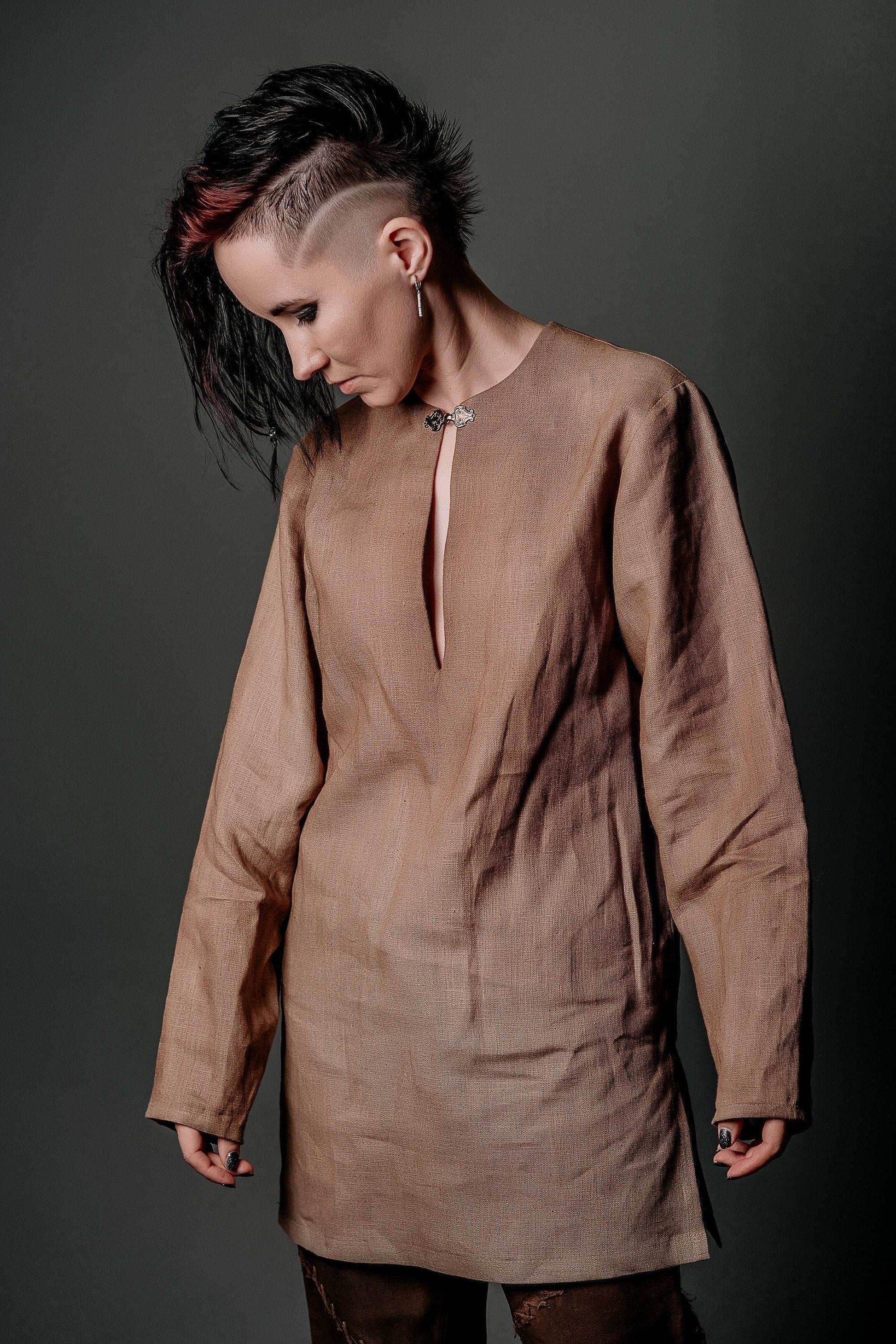 Medieval viking linen tunic - S