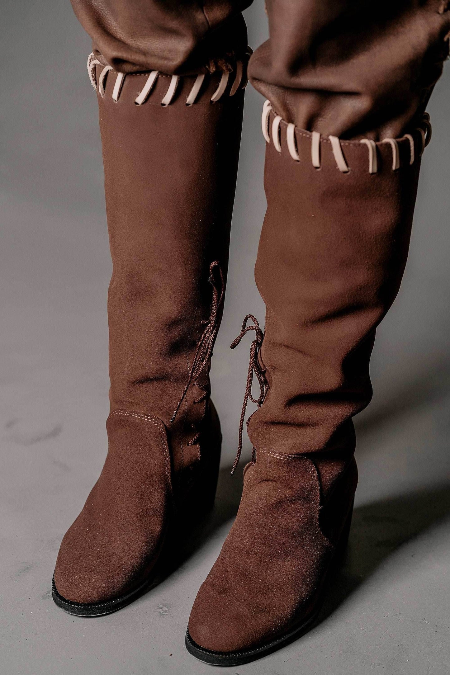 Porunn leather boots (Vikings) - Black / 5