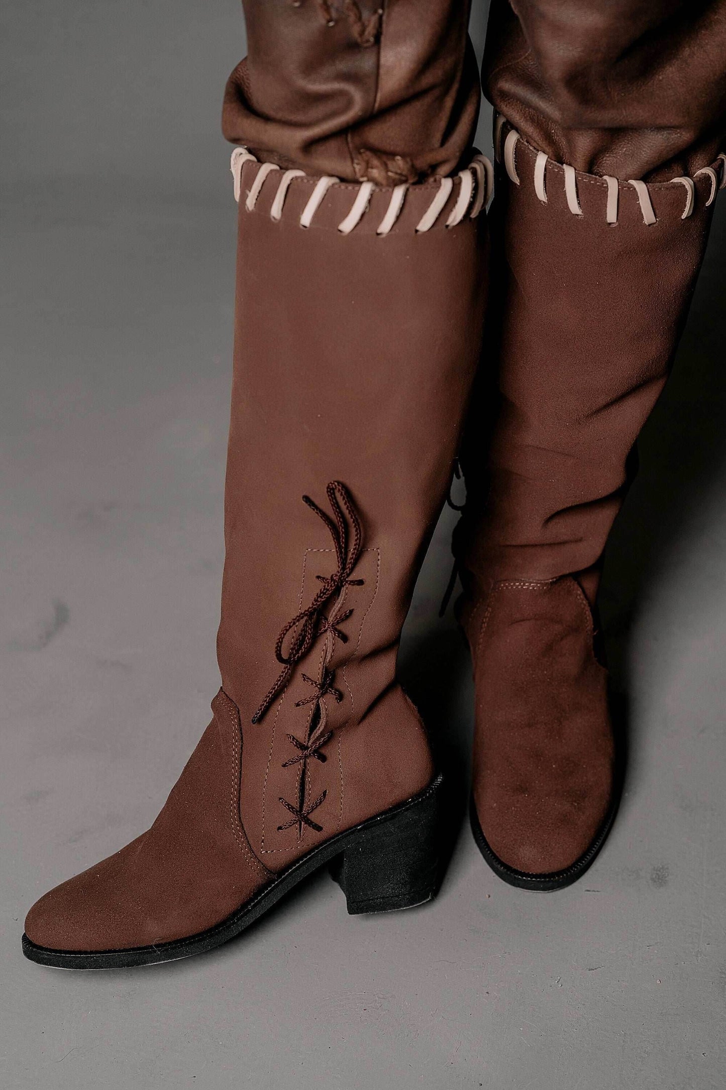 Porunn leather boots (Vikings) - Black / 5