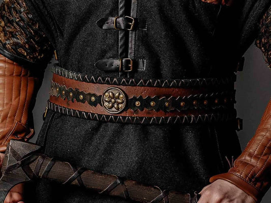 Ubbe leather wide belt - brown (like on foto)