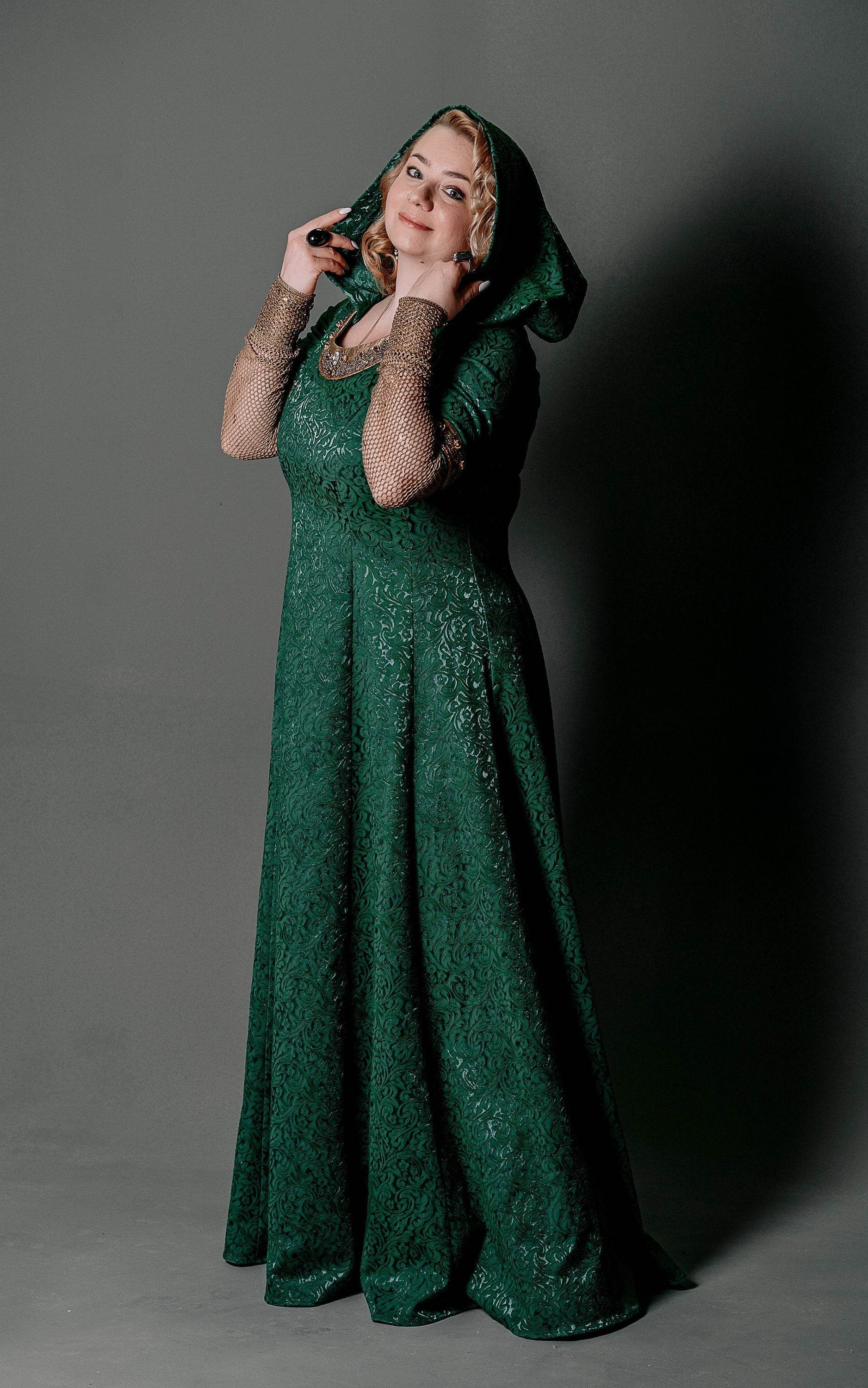 Viking green dress - S