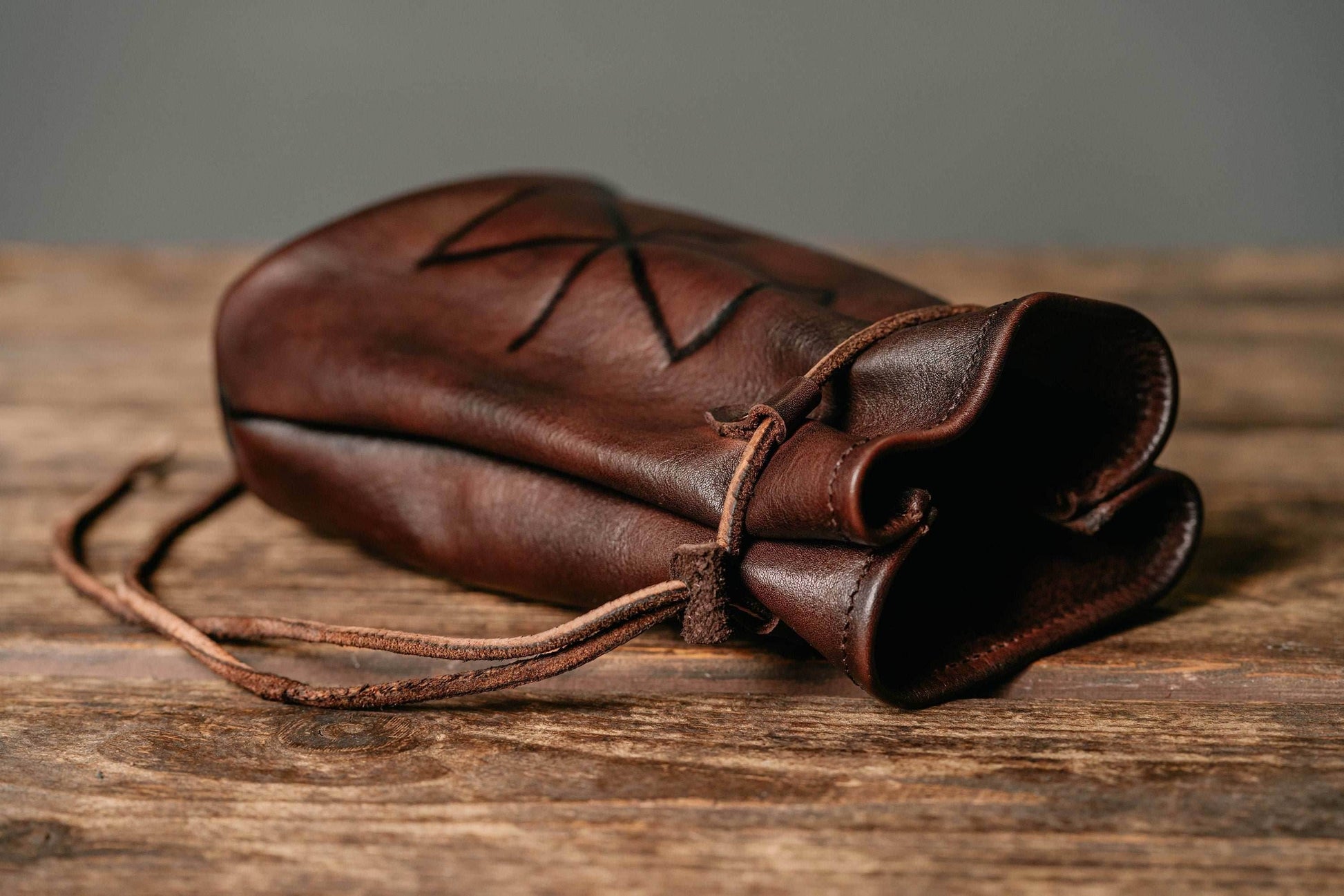 Viking leather belt bag - 