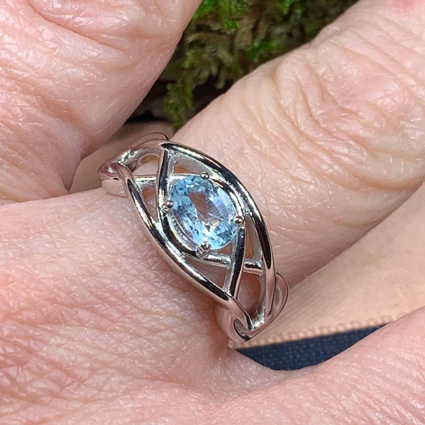 Blue Topaz Celtic Knot Ring - 6 / Blue Topaz