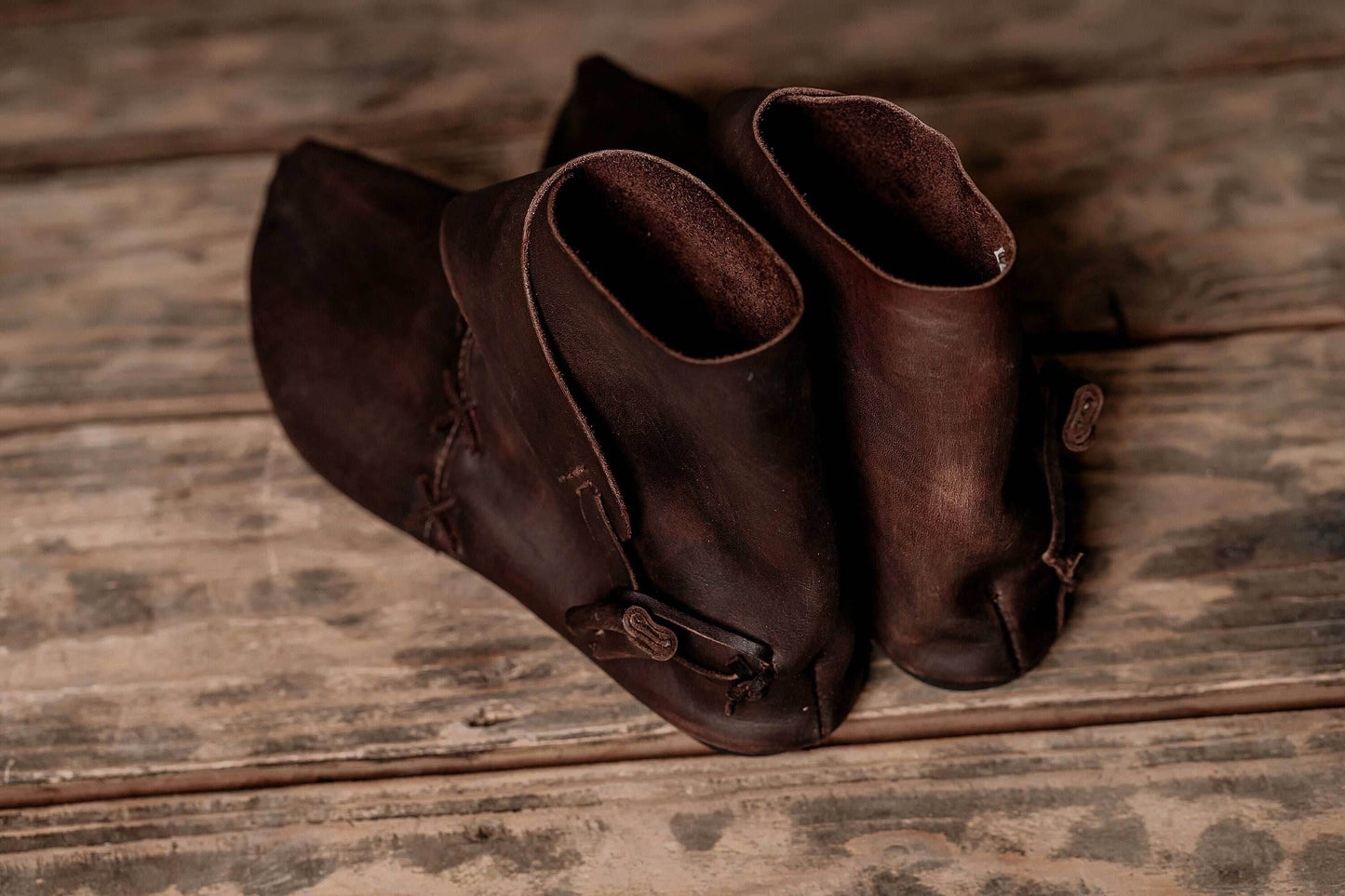 Medieval leather boots with soft sole - Brown (as on foto) / 5