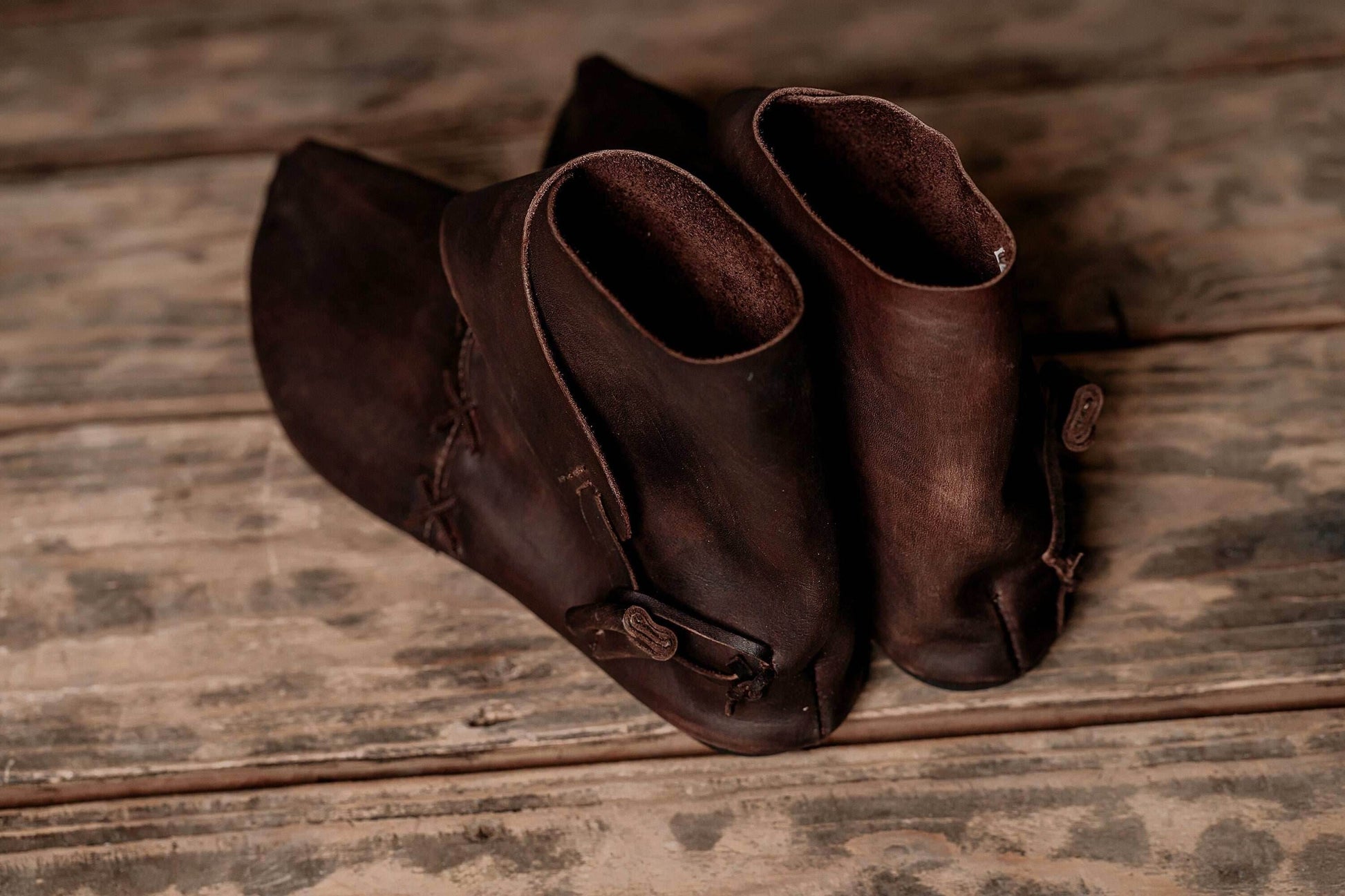 Medieval leather boots with soft sole - Brown (as on foto) / 5