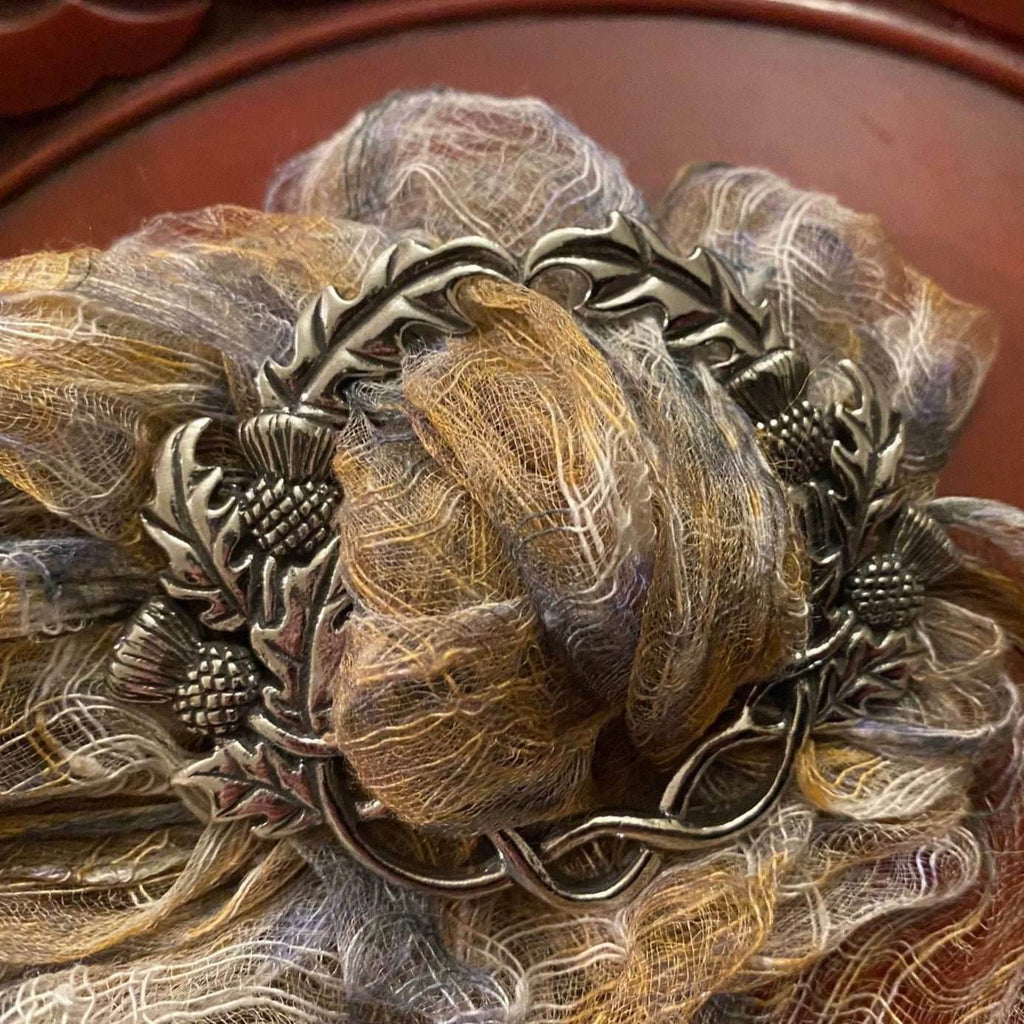 Scottish Thistle Pewter Scarf Ring - 