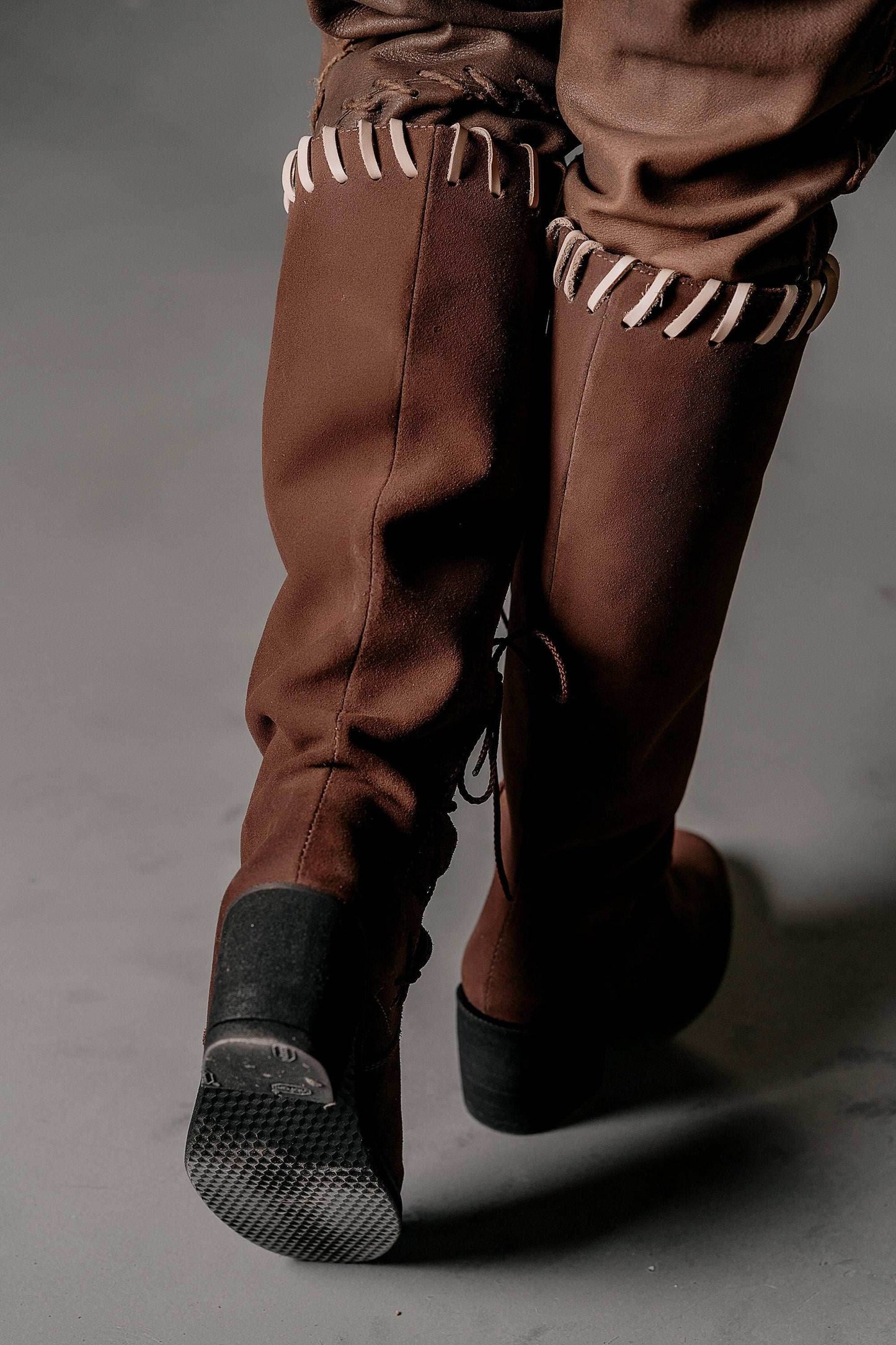 Porunn leather boots (Vikings) - Black / 5