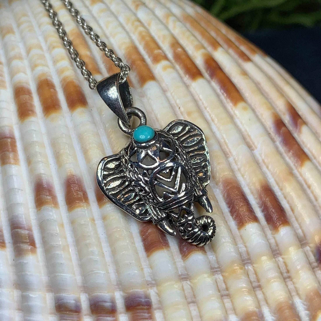 Turquoise Elephant Necklace - 18