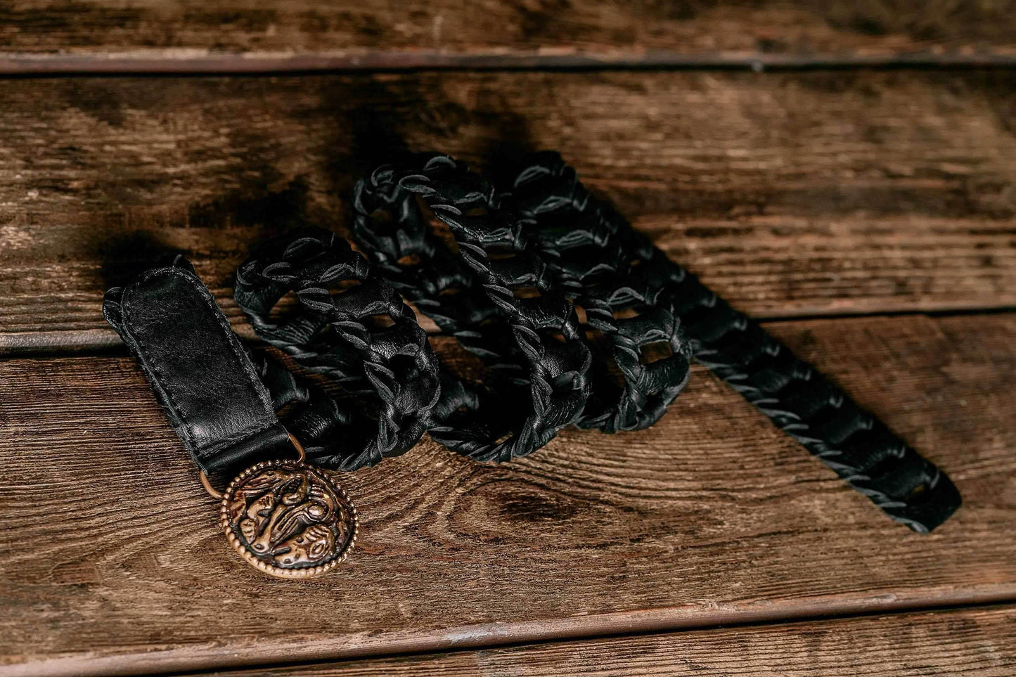 Khal Drogo medallion buckle belt - Black (like on foto)