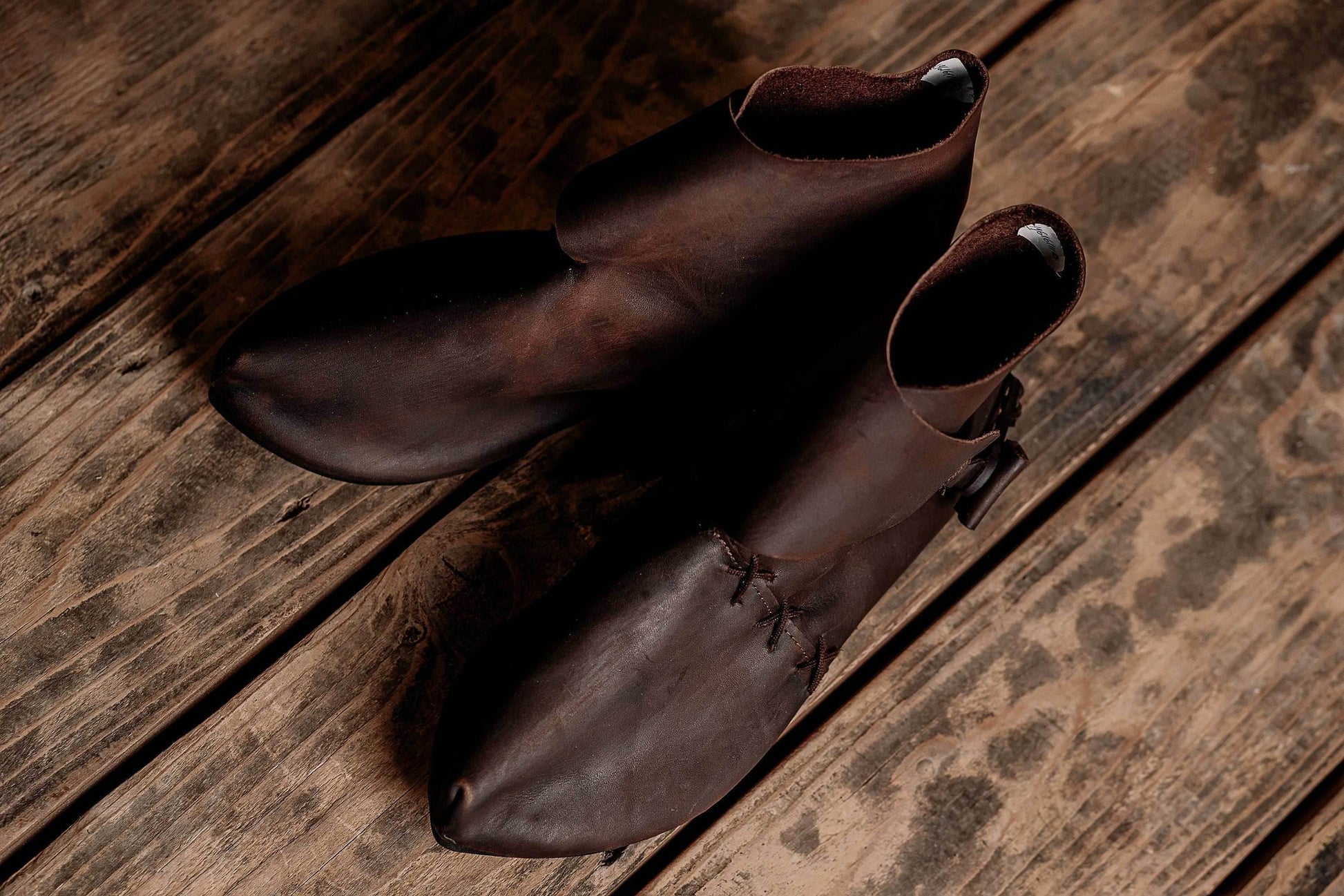 Medieval leather boots with soft sole - Brown (as on foto) / 5