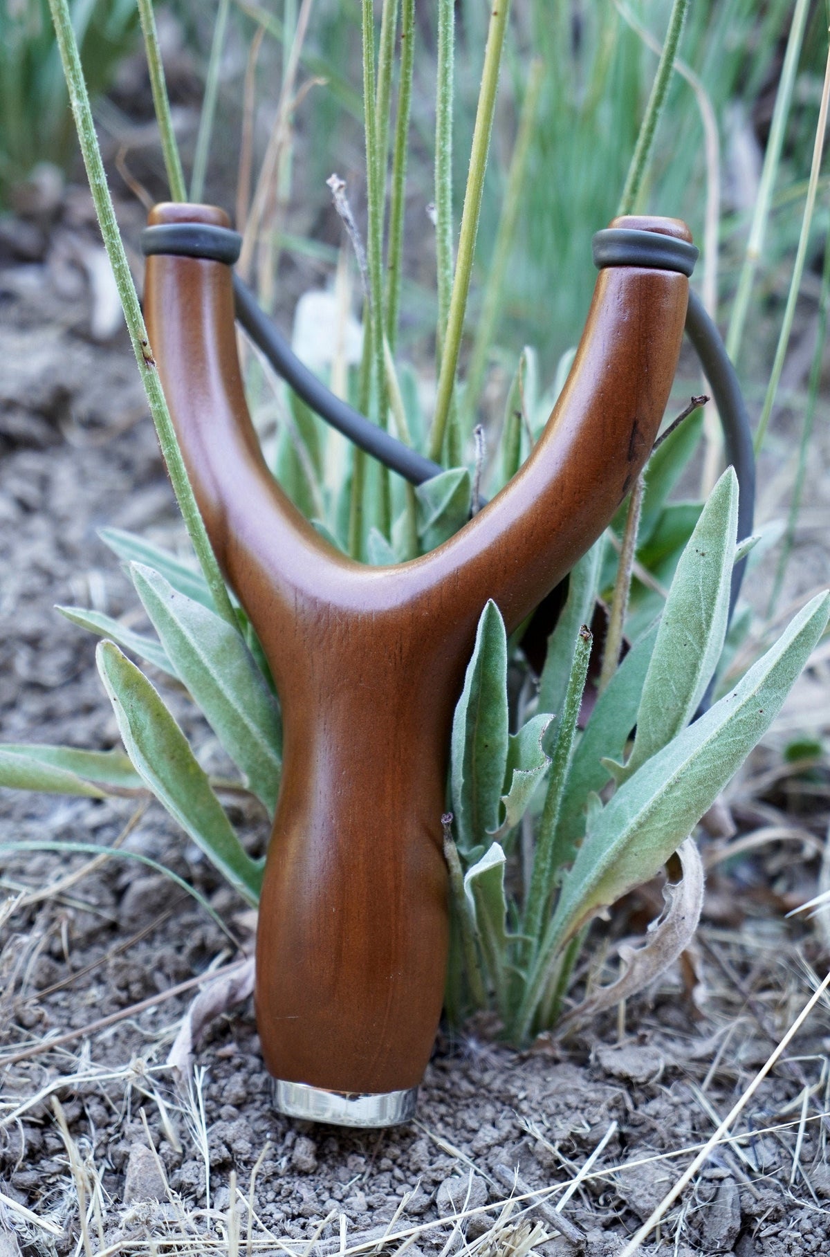 Classic Hardwood Slingshot With Metal Cap - Traditional Design