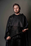 Wool cloak with hood - S