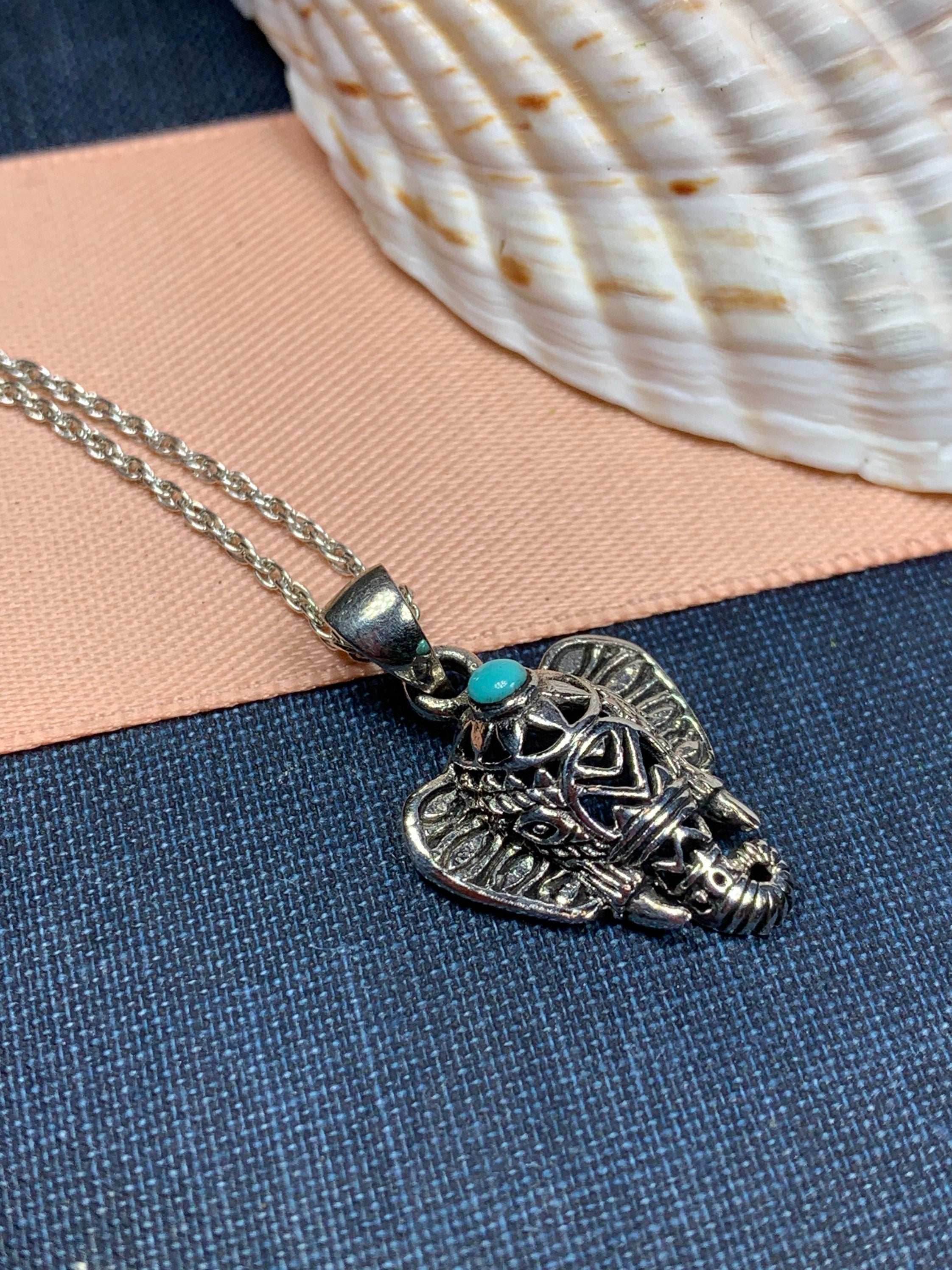 Turquoise Elephant Necklace - 18