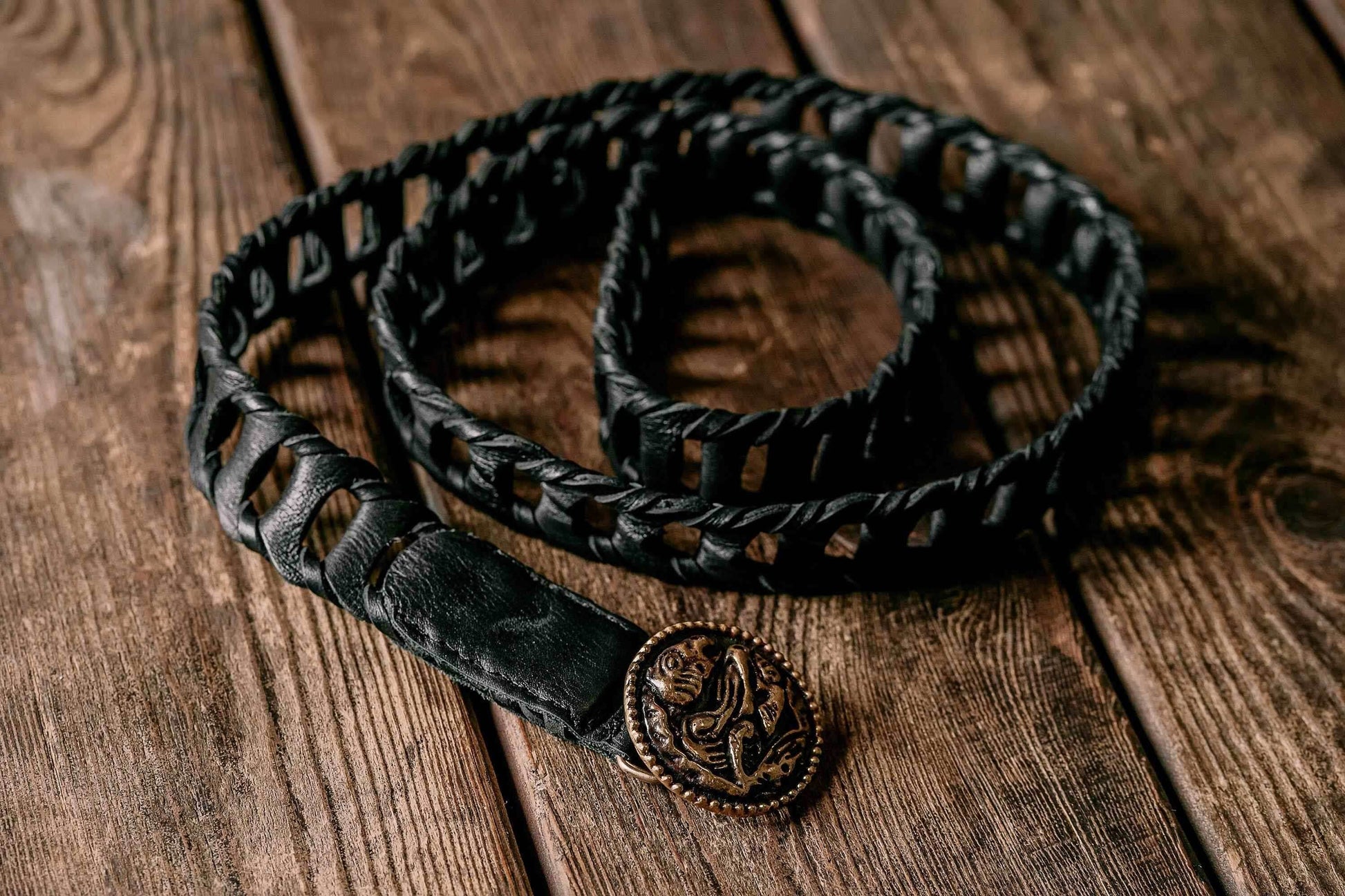 Khal Drogo medallion buckle belt - Black (like on foto)