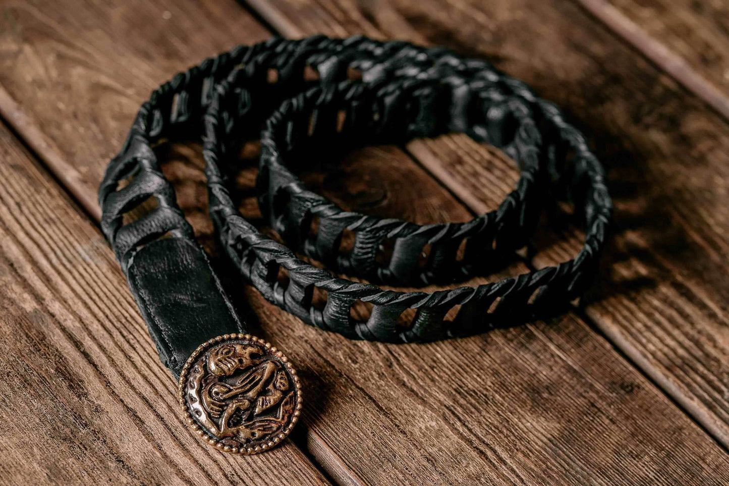 Khal Drogo medallion buckle belt - Black (like on foto)
