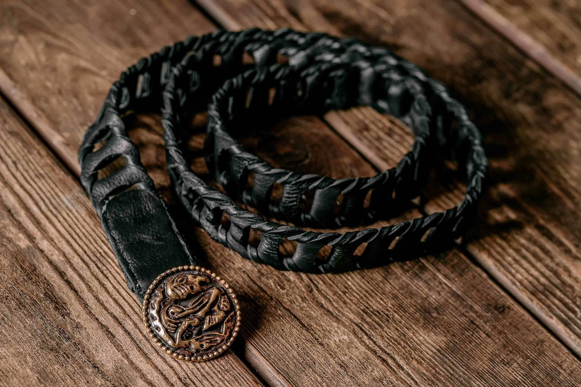 Khal Drogo medallion buckle belt - Black (like on foto)