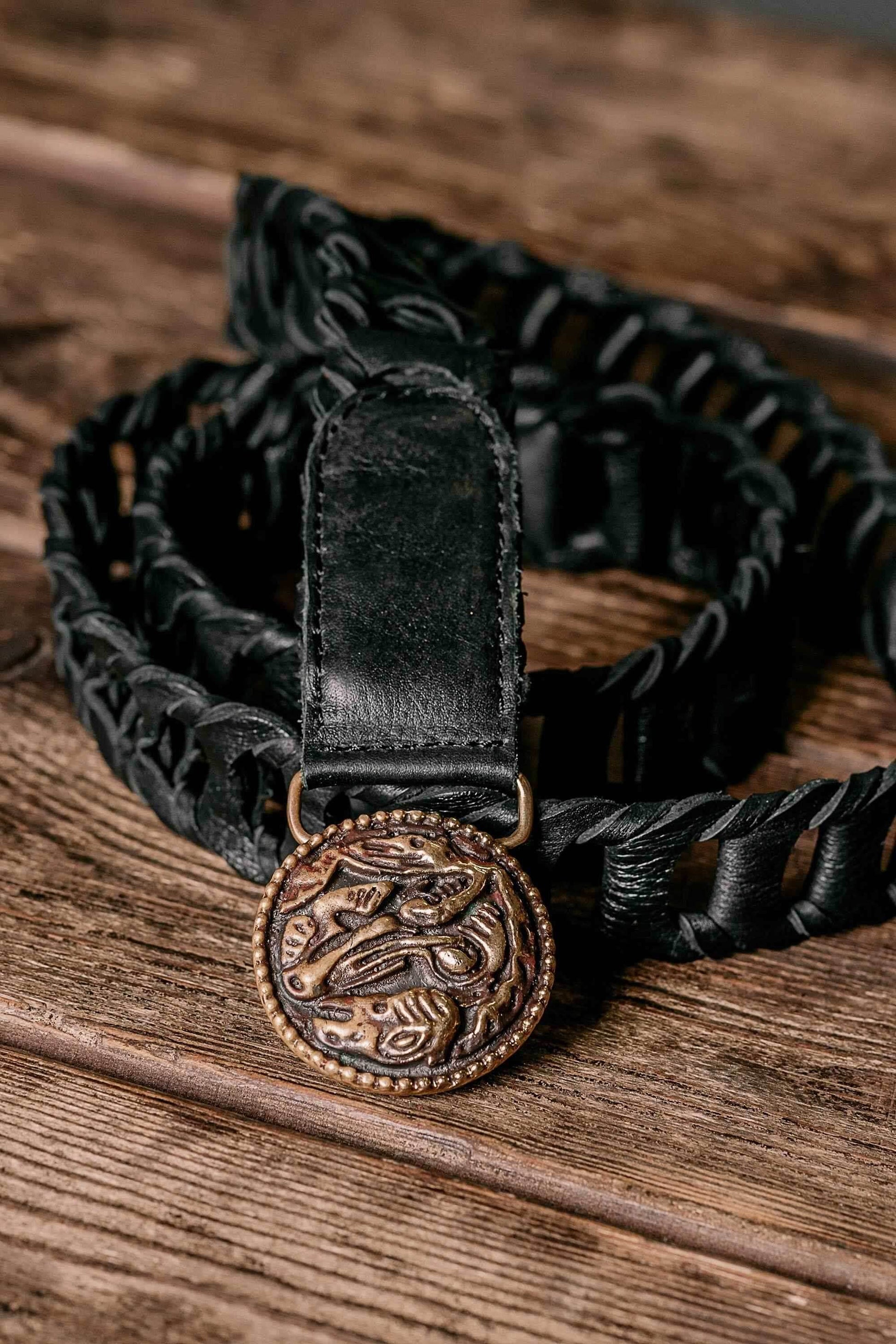 Khal Drogo medallion buckle belt - Black (like on foto)