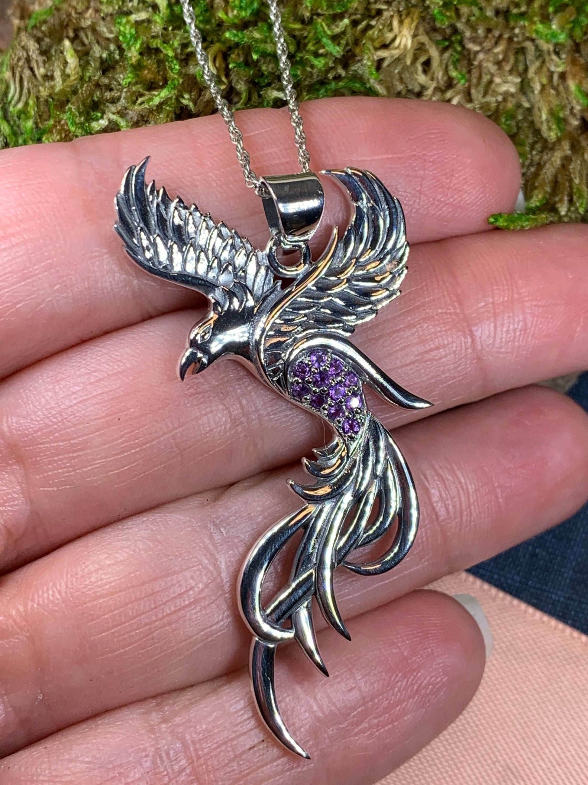 Firebird Phoenix Necklace - 18 / Amethyst