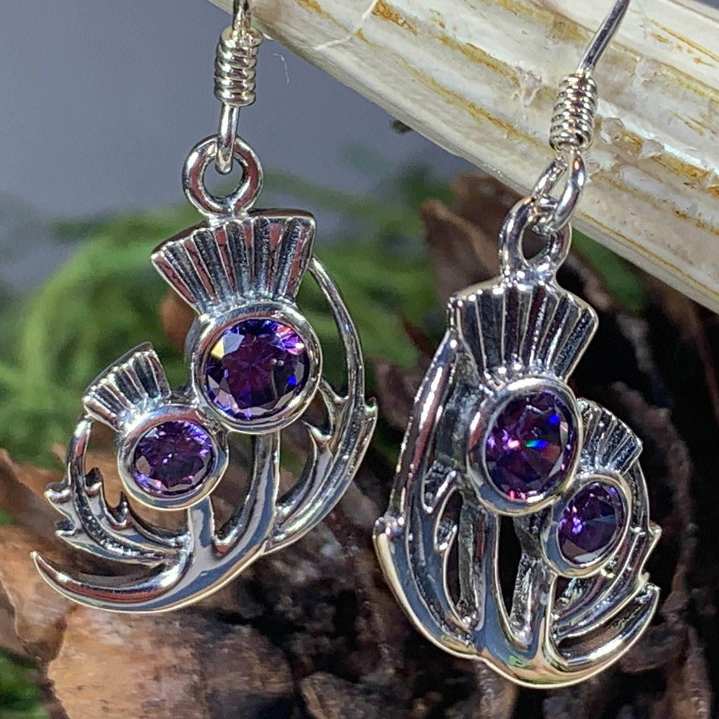 Bonnie Thistle Amethyst Earrings - Faceted