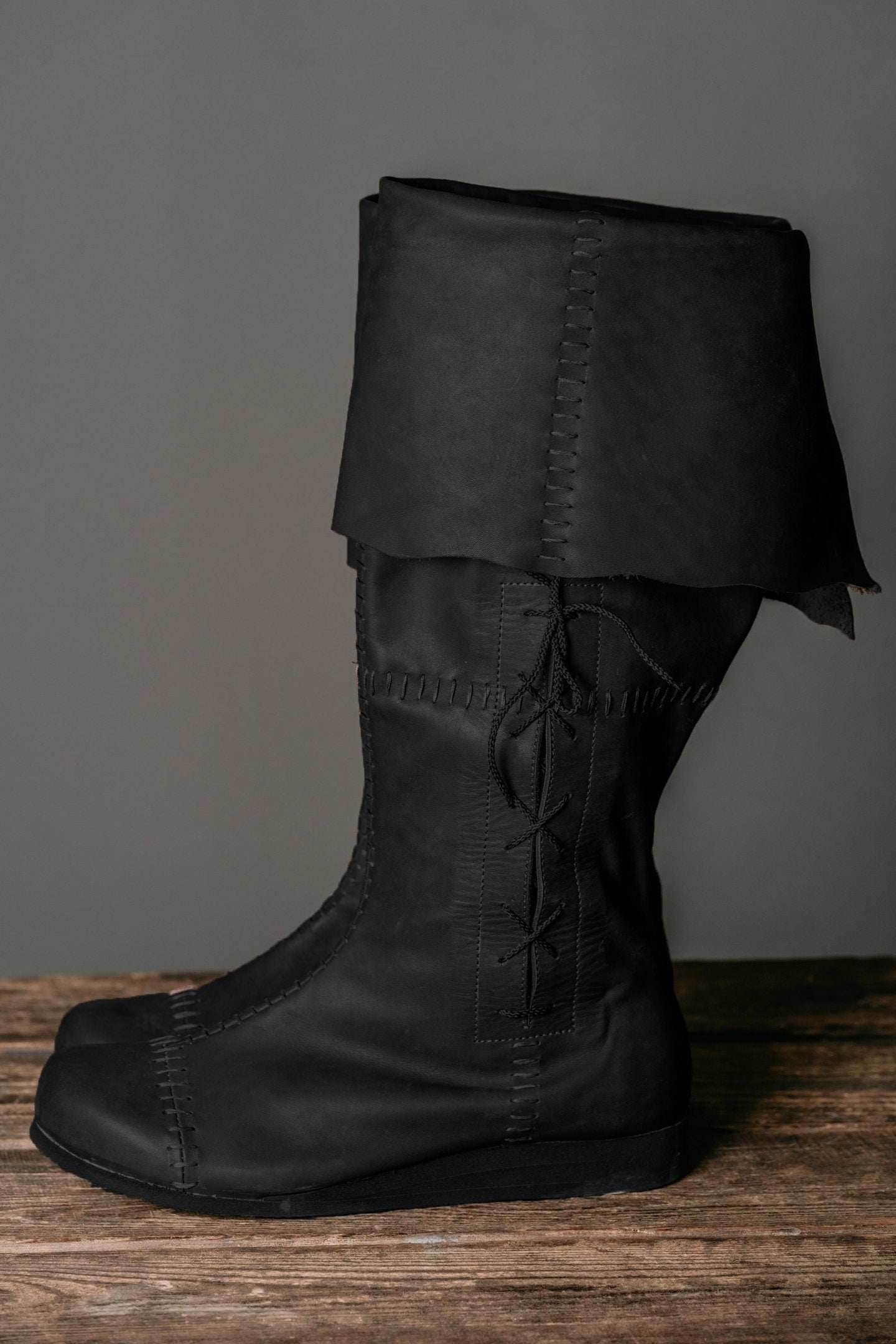 Medieval high boots with ties - Black (as on foto) / 5