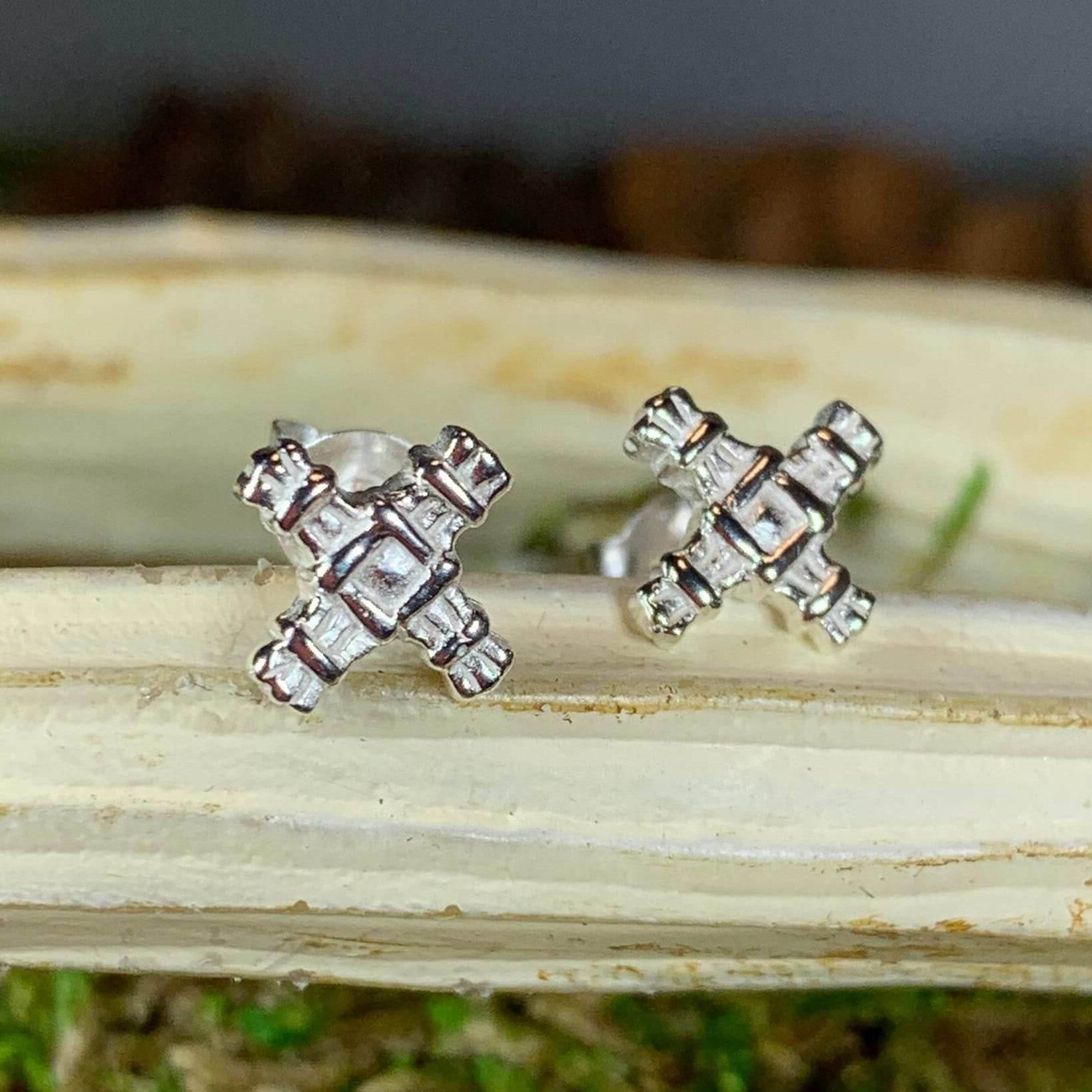 Saint Brigid's Cross Post Earrings - 