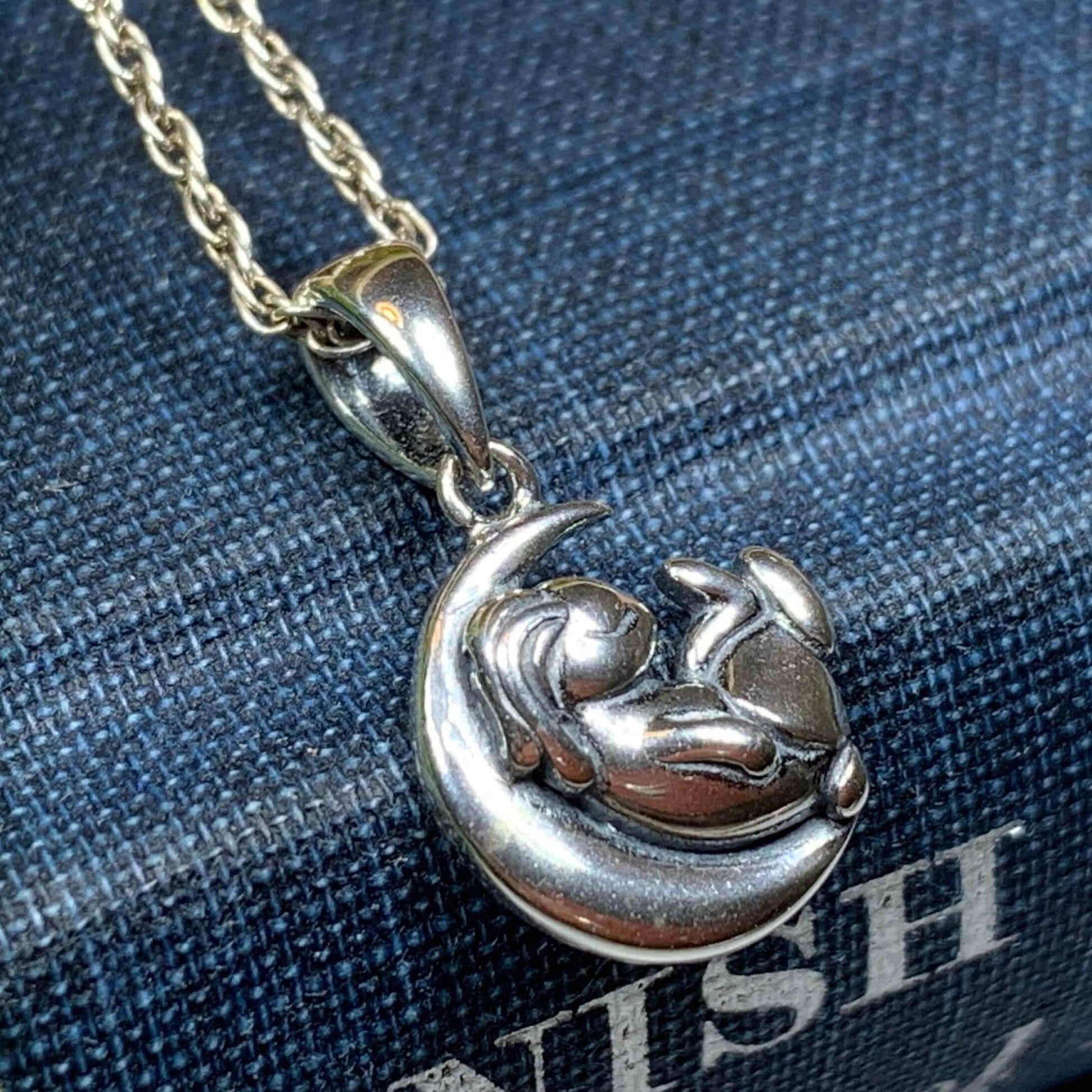 Sleepy Rabbit Moon Necklace - 18