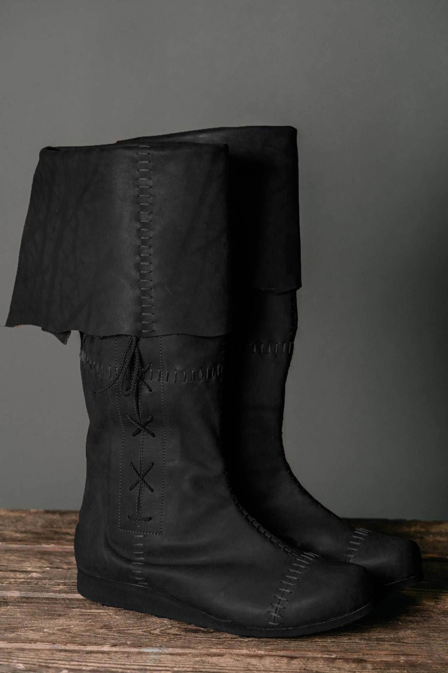 Medieval high boots with ties - Black (as on foto) / 5