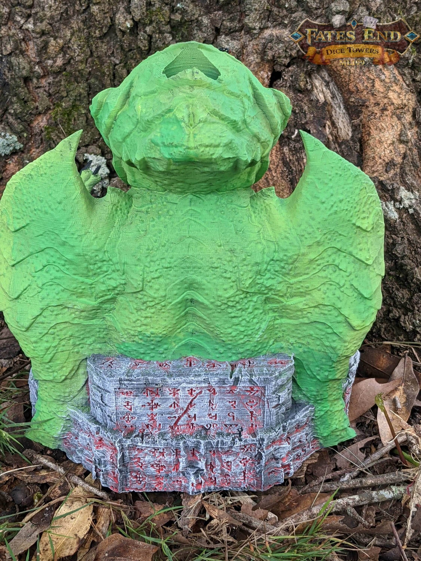 Cthulhu Dice Tower - Fate's End Collection - Unleash Cosmic Dread. Perfect for Lovecraftian Gaming! - Black / Yes- Include Random Dice Set