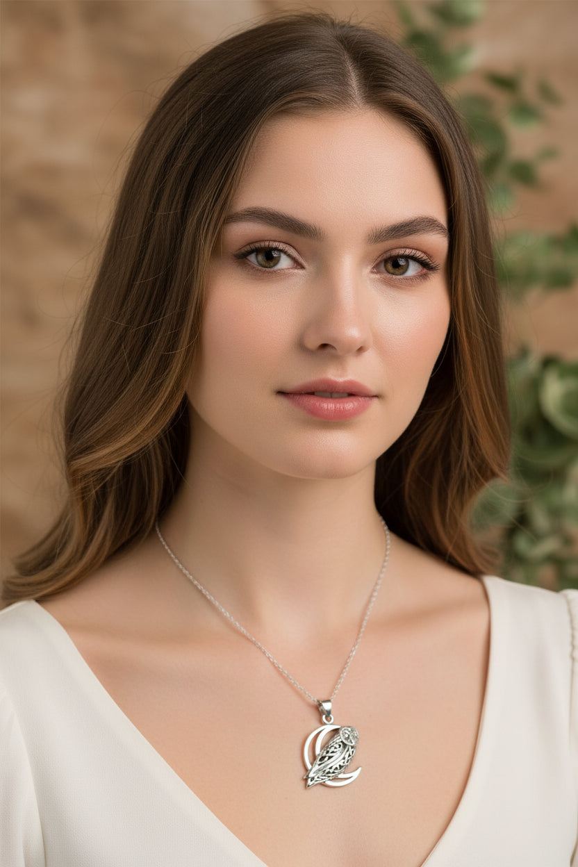Celtic Midnight Owl Necklace