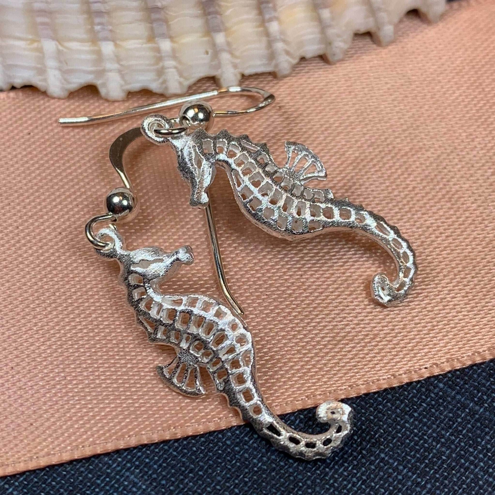 Satin Seahorse Earrings - 