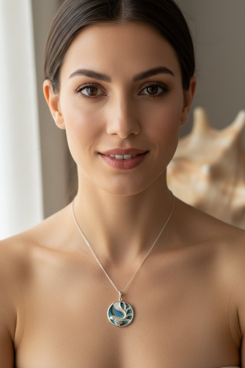 Abalone Koi Fish Necklace