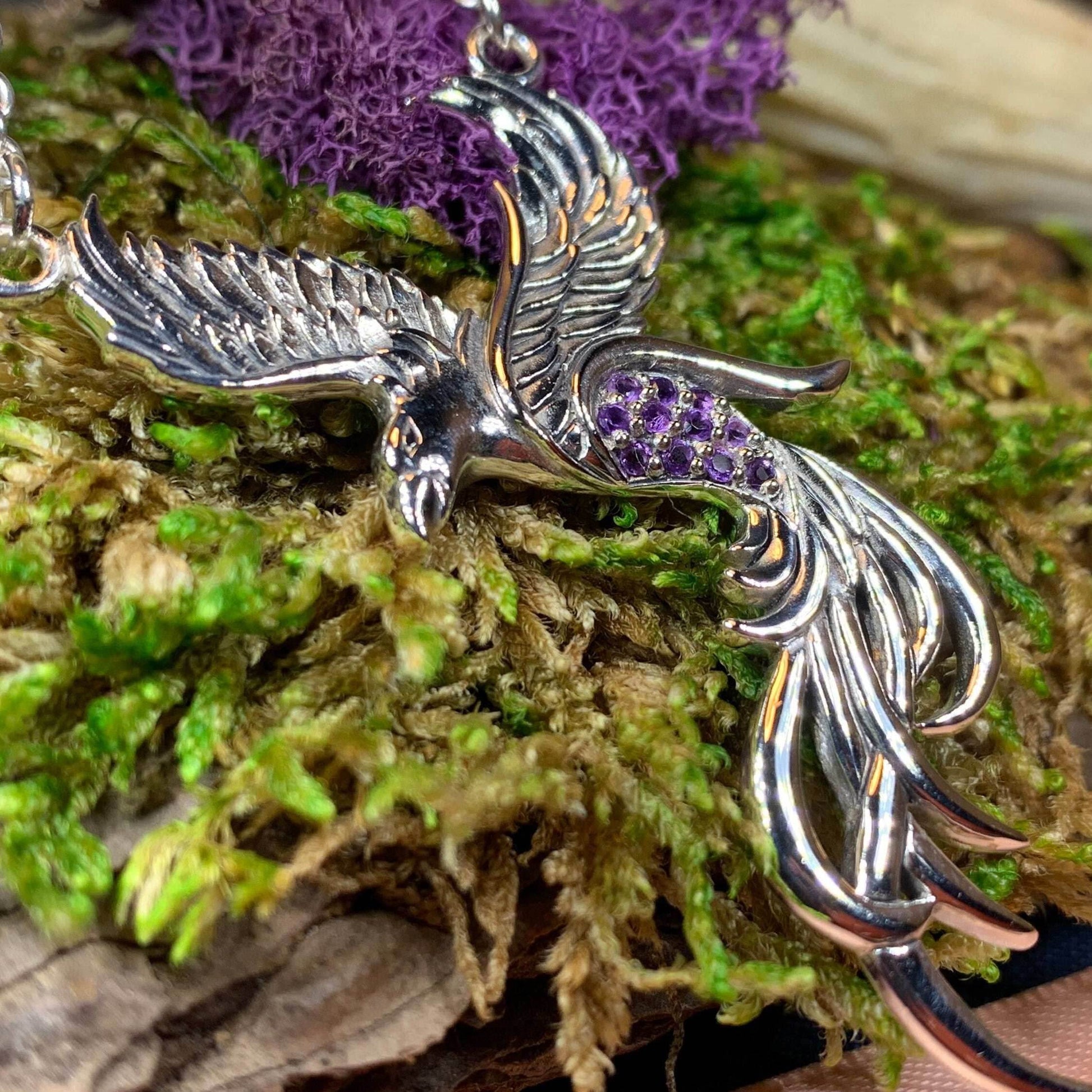 Starfire Phoenix Necklace - 18 / Amethyst