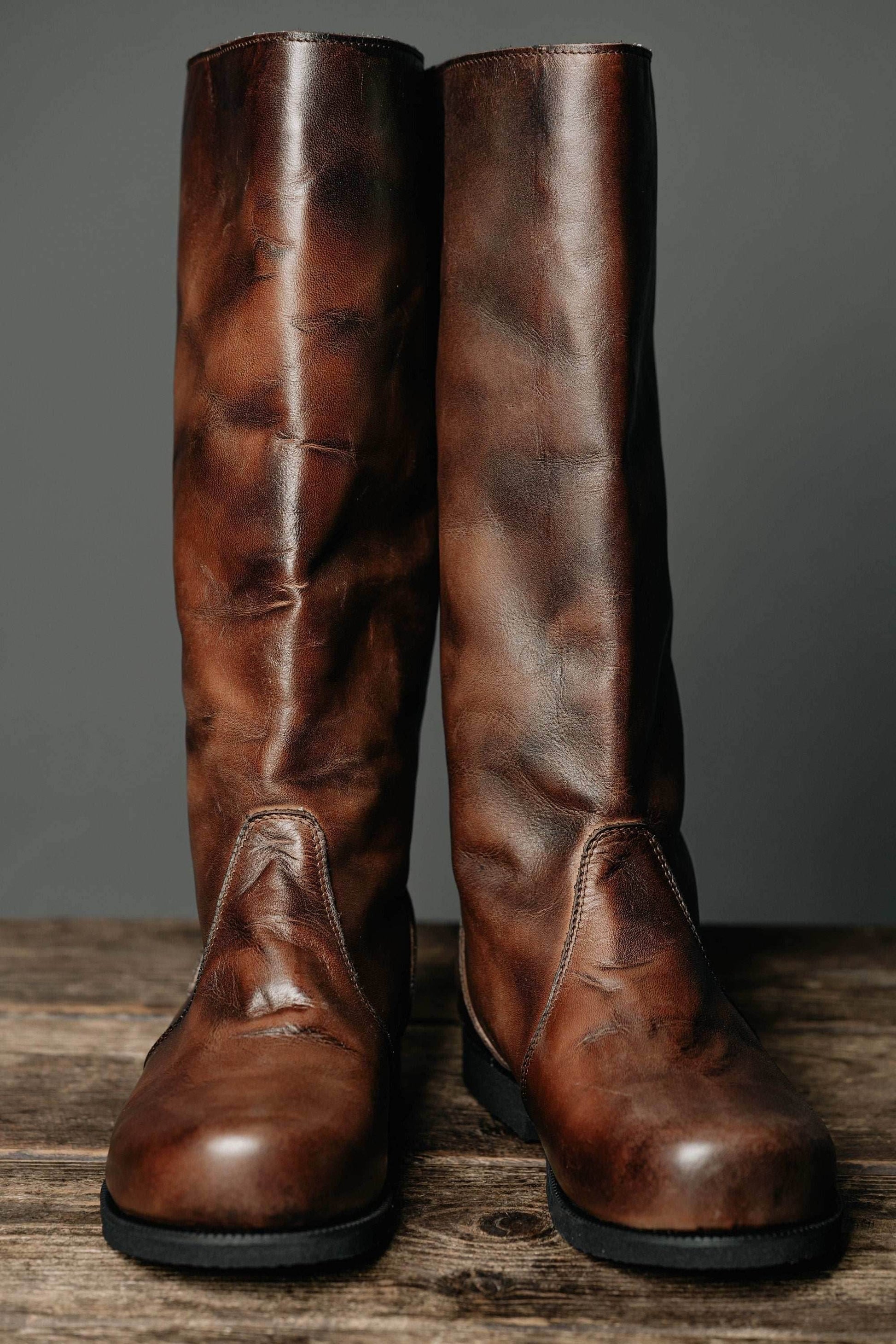 Ragnar leather boots (Vikings) - brown (lie photo) / 5