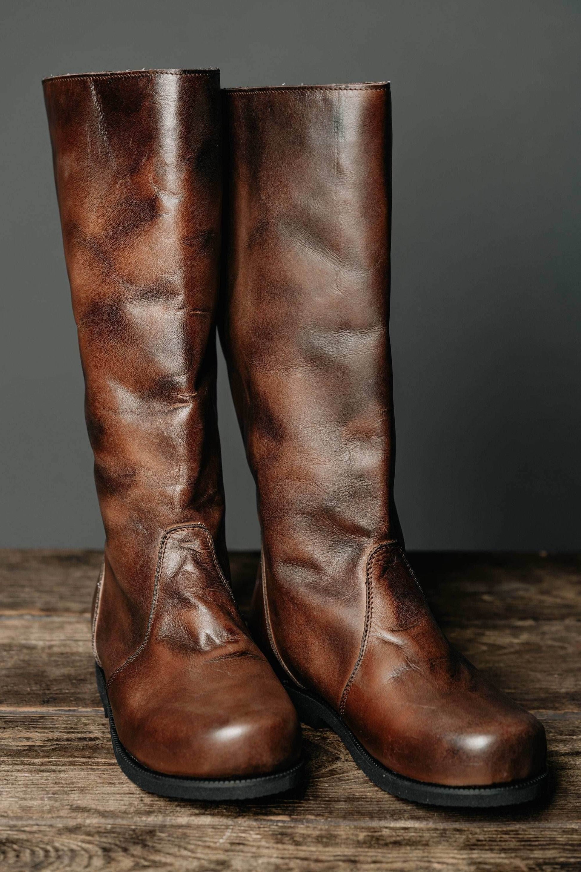 Ragnar leather boots (Vikings) - brown (lie photo) / 5