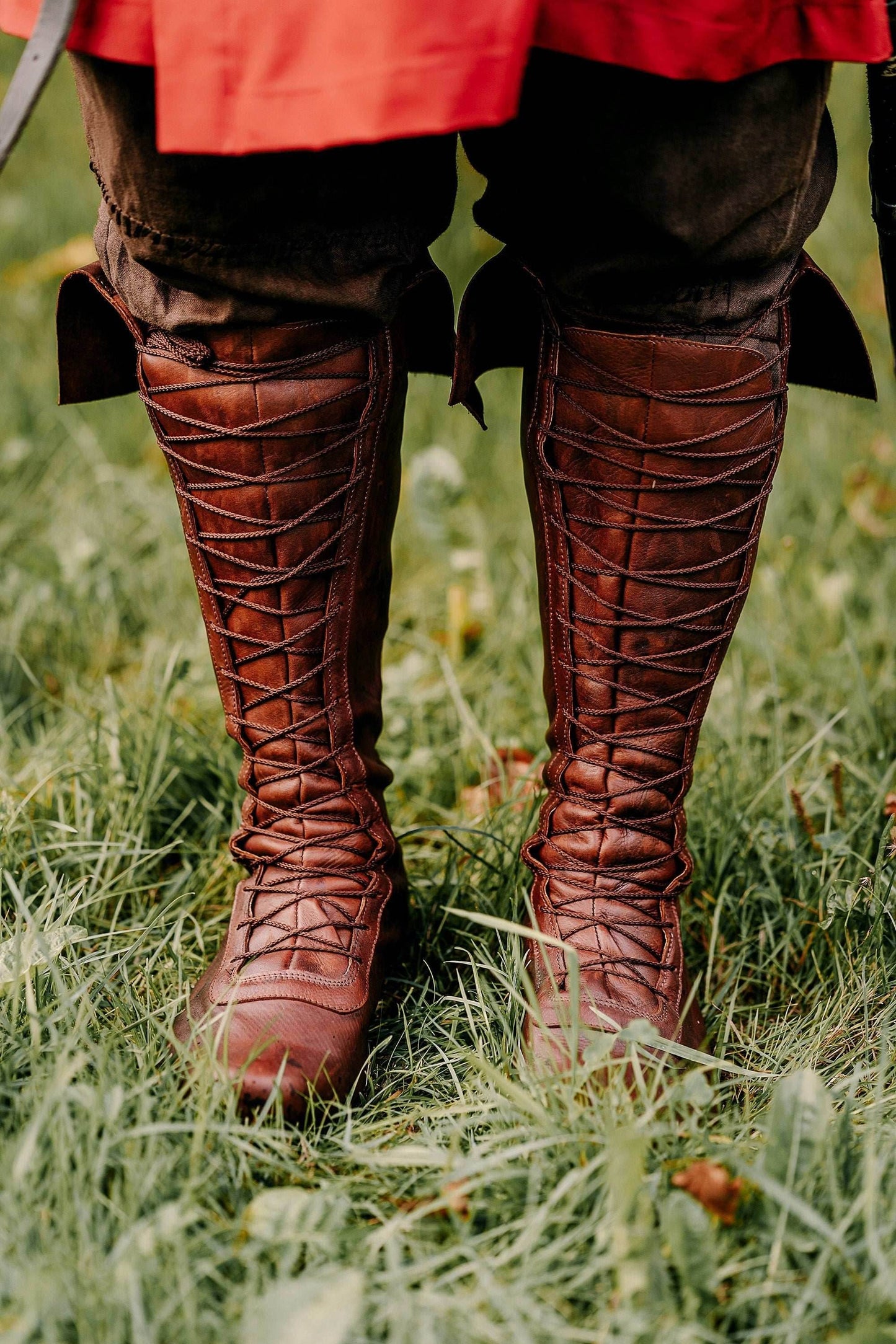 Medieval leather high boots - brown (like photo) / 5